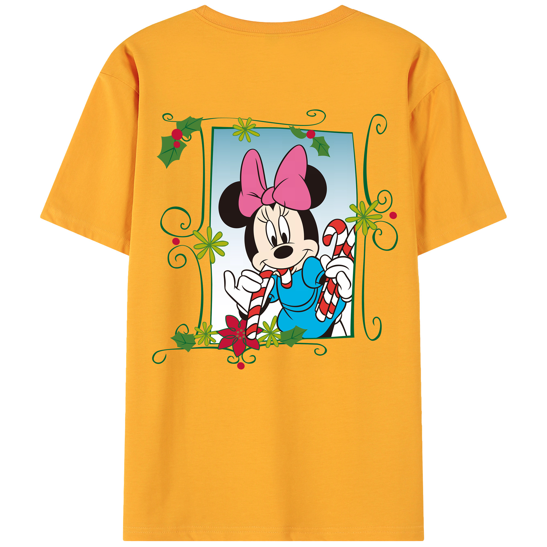ミッキーマウス Mickey Mouse 綿100％ メンズ半袖Tシャツ（バックプリント） 通気性