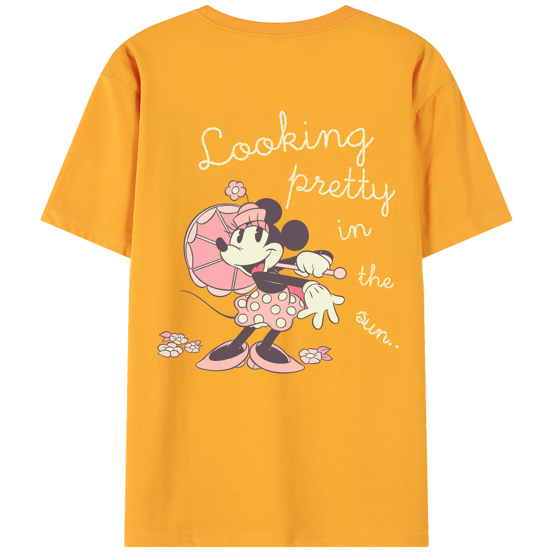 ミッキーマウス Mickey Mouse 綿100％ メンズ半袖Tシャツ（バックプリント） 通気性