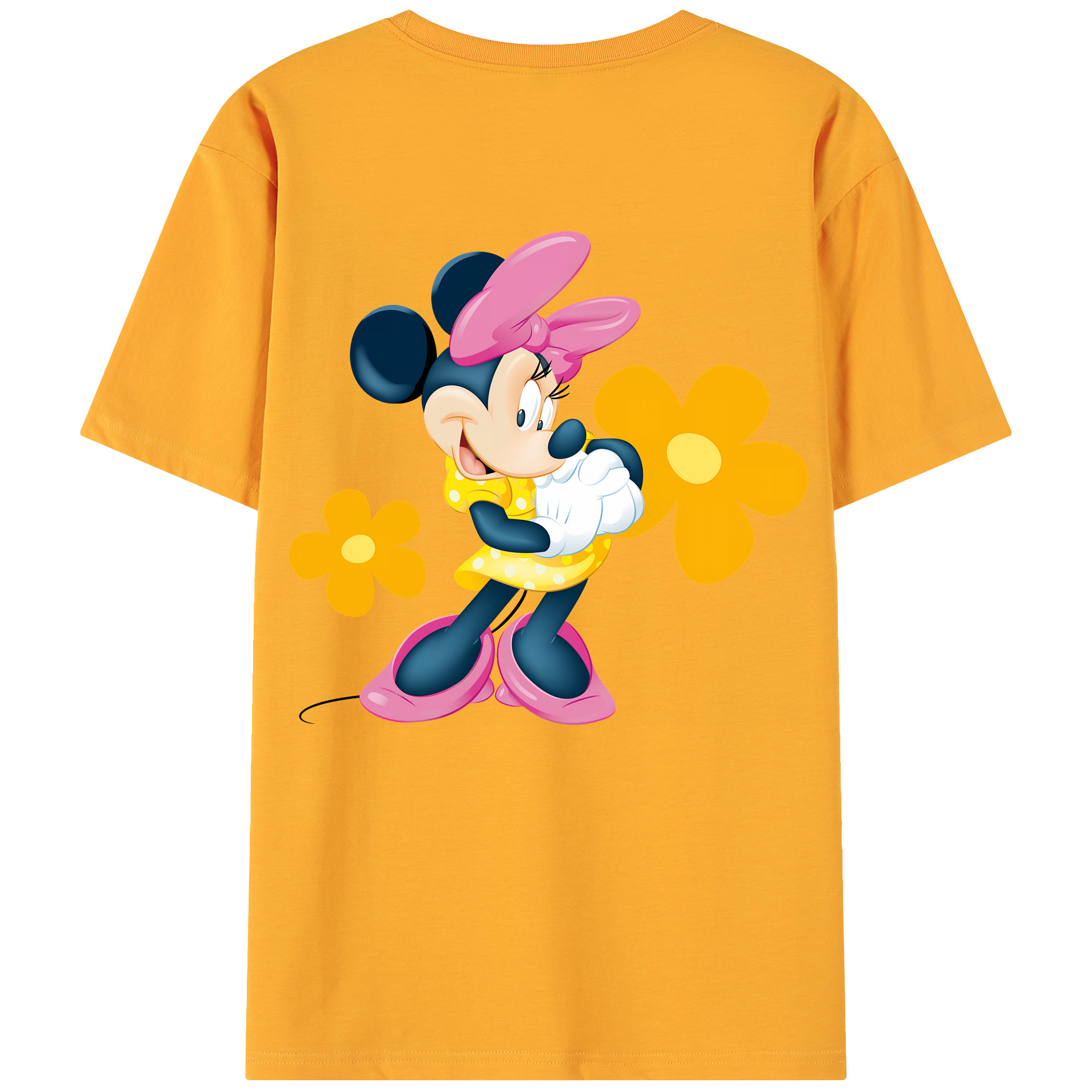 ミッキーマウス Mickey Mouse 綿100％ メンズ半袖Tシャツ（バックプリント） 通気性