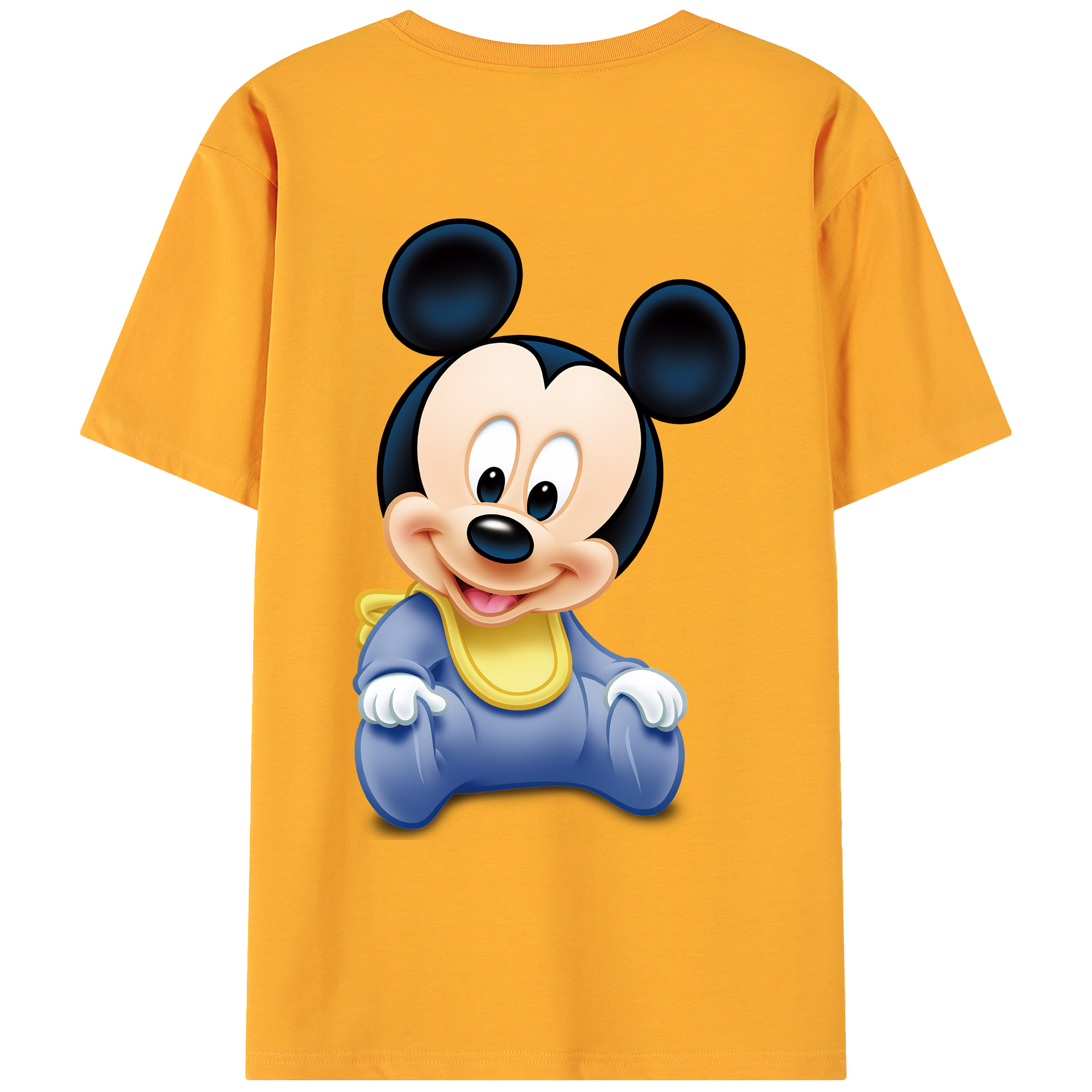 （画像用） ミッキーマウス Mickey Mouse 綿100％ メンズ半袖Tシャツ（バックプリント） 通気性