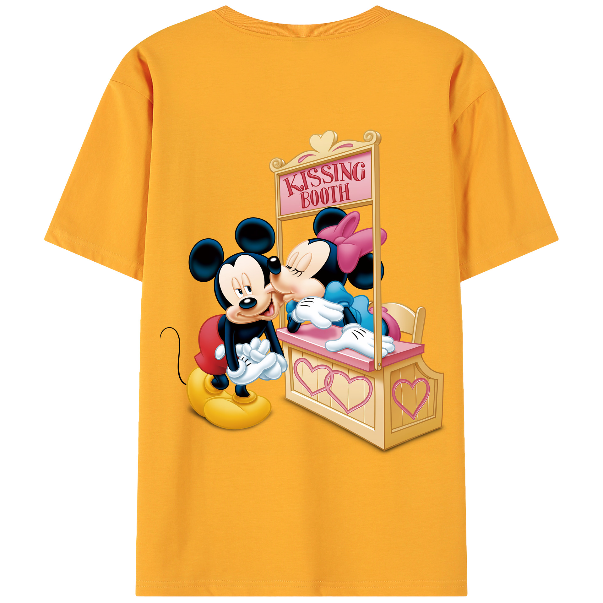 （画像用） ミッキーマウス Mickey Mouse 綿100％ メンズ半袖Tシャツ（バックプリント） 通気性