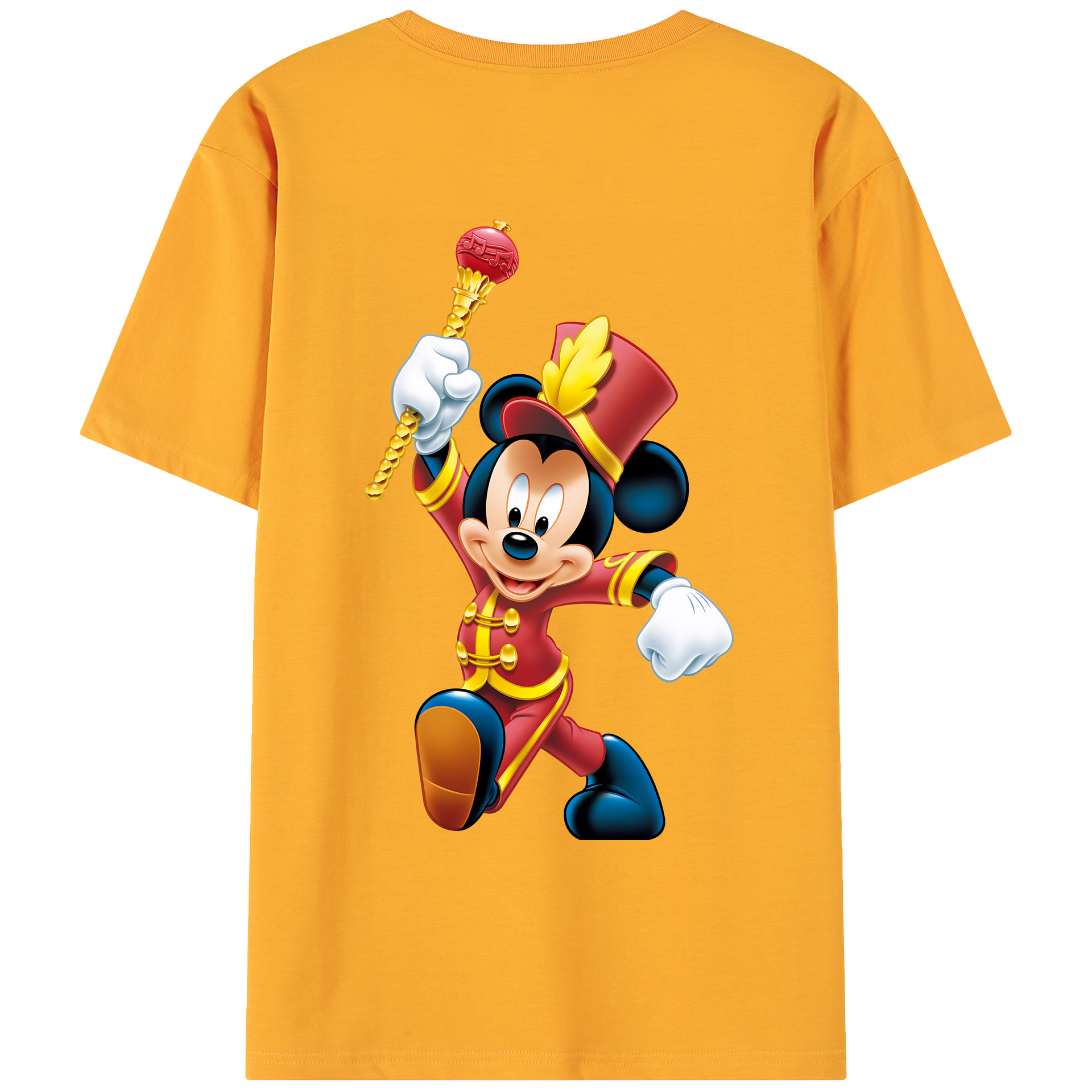 （画像用） ミッキーマウス Mickey Mouse 綿100％ メンズ半袖Tシャツ（バックプリント） 通気性
