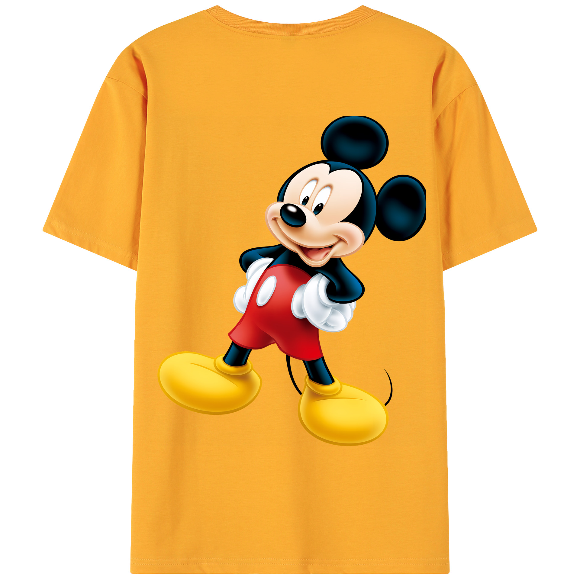 （画像用） ミッキーマウス Mickey Mouse 綿100％ メンズ半袖Tシャツ（バックプリント） 通気性