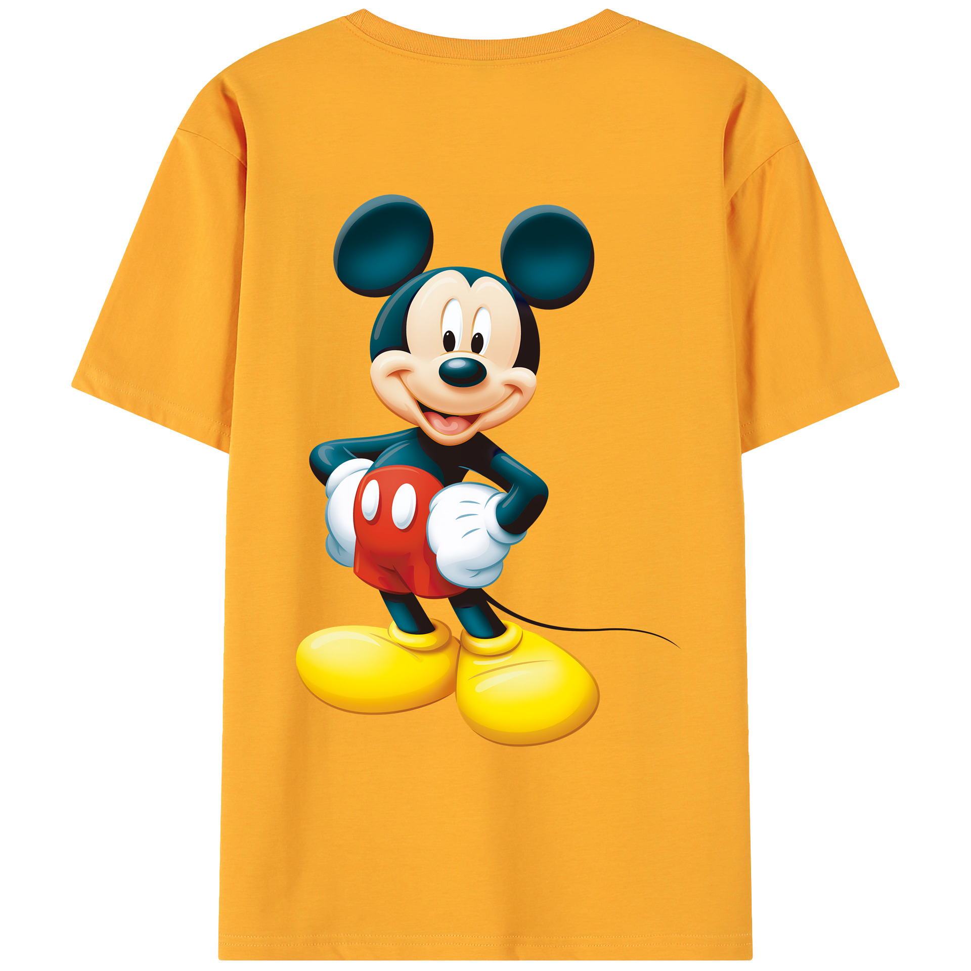 （画像用） ミッキーマウス Mickey Mouse 綿100％ メンズ半袖Tシャツ（バックプリント） 通気性