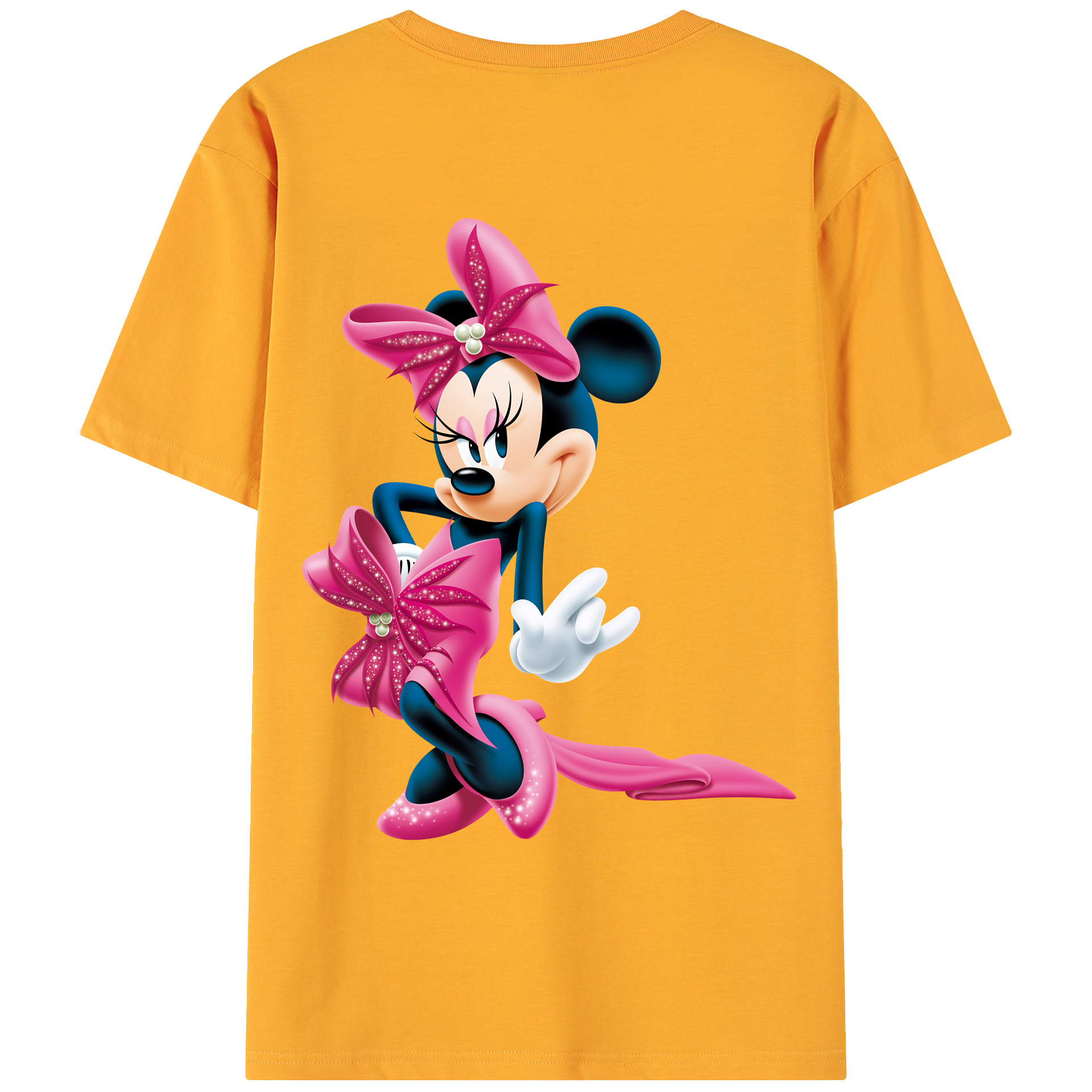 （画像用） ミッキーマウス Mickey Mouse 綿100％ メンズ半袖Tシャツ（バックプリント） 通気性