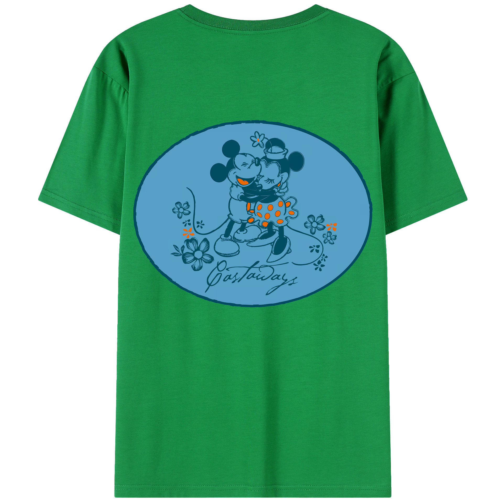 （画像用） ミッキーマウス Mickey Mouse 綿100％ メンズ半袖Tシャツ（バックプリント） 通気性