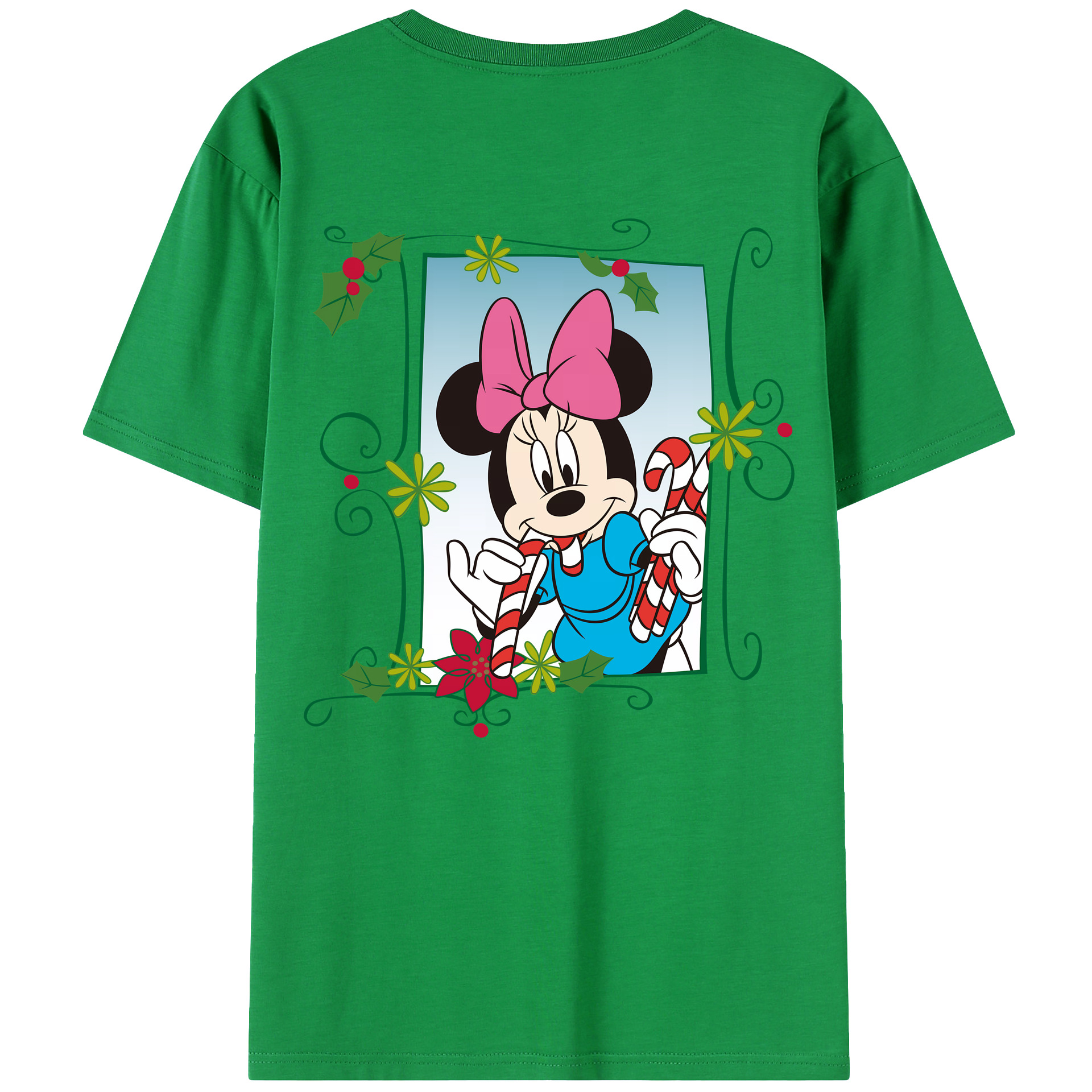 ミッキーマウス Mickey Mouse 綿100％ メンズ半袖Tシャツ（バックプリント） 通気性