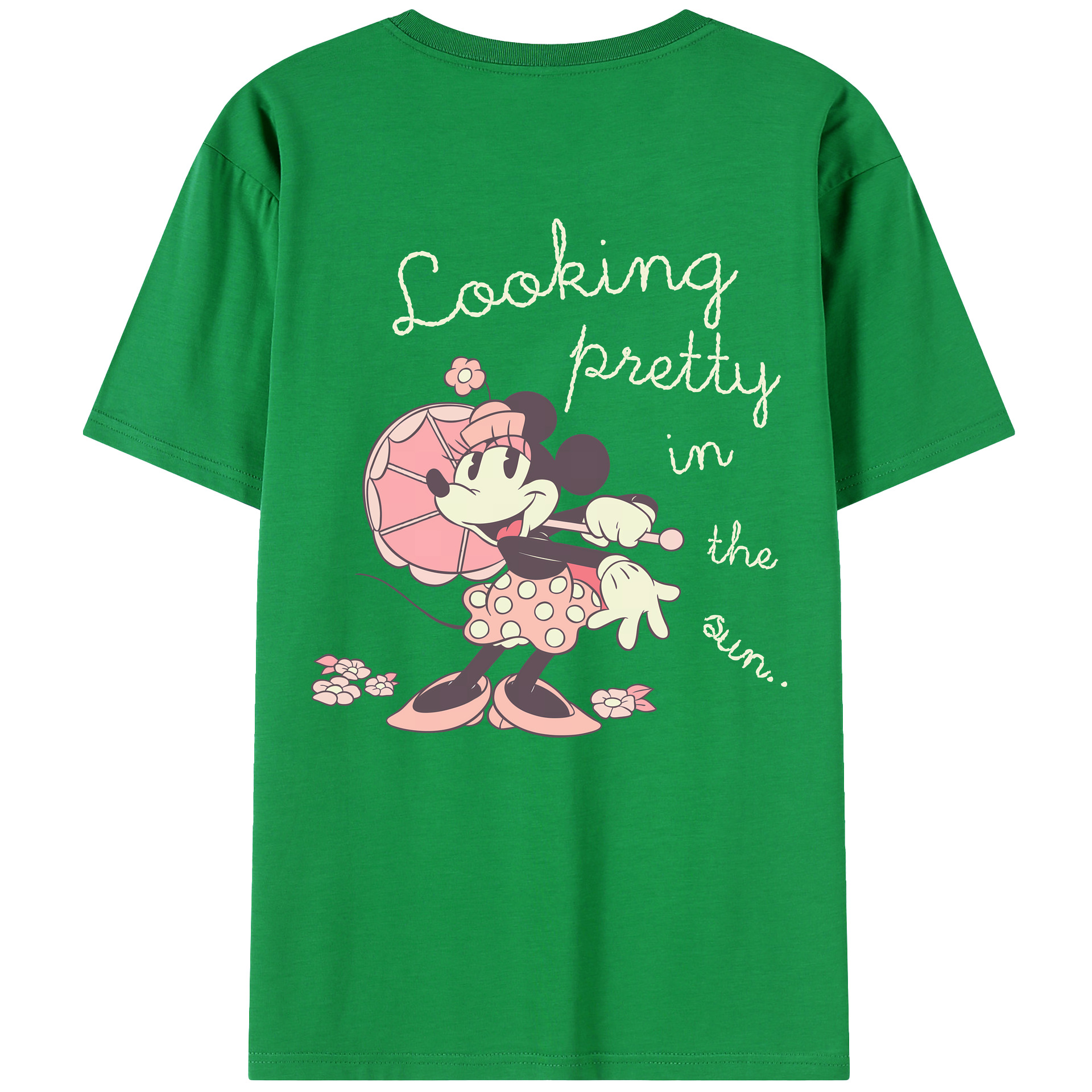 ミッキーマウス Mickey Mouse 綿100％ メンズ半袖Tシャツ（バックプリント） 通気性