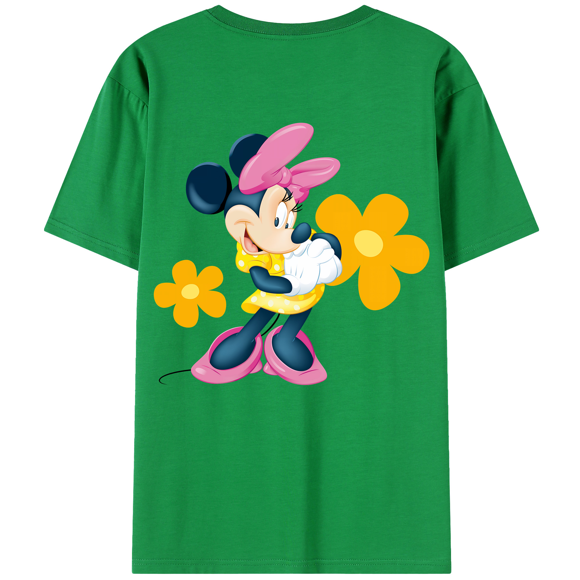 ミッキーマウス Mickey Mouse 綿100％ メンズ半袖Tシャツ（バックプリント） 通気性