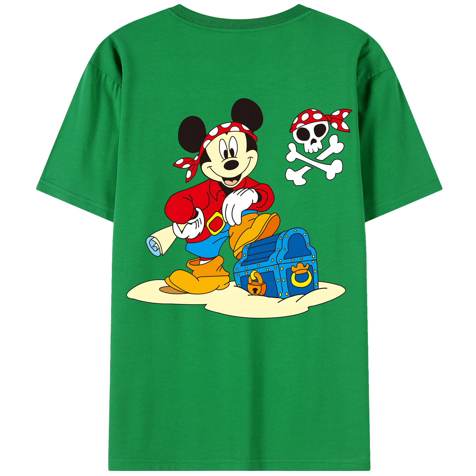 （画像用） ミッキーマウス Mickey Mouse 綿100％ メンズ半袖Tシャツ（バックプリント） 通気性