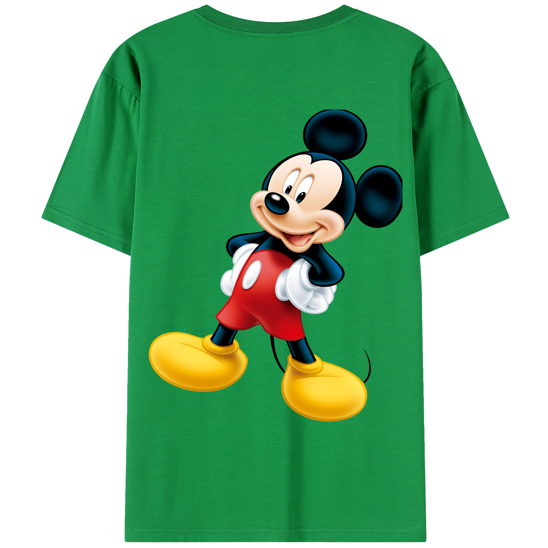 （画像用） ミッキーマウス Mickey Mouse 綿100％ メンズ半袖Tシャツ（バックプリント） 通気性