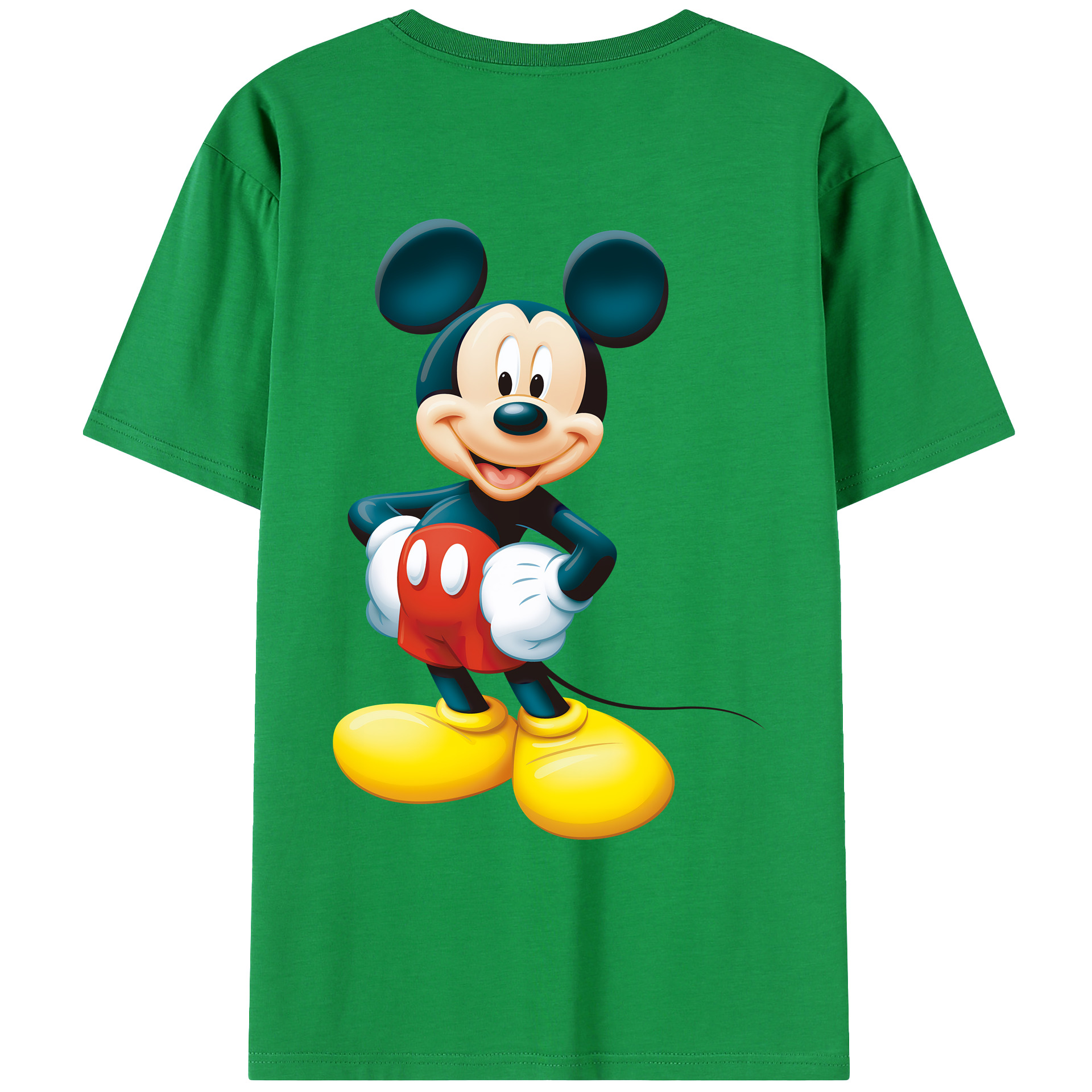 （画像用） ミッキーマウス Mickey Mouse 綿100％ メンズ半袖Tシャツ（バックプリント） 通気性
