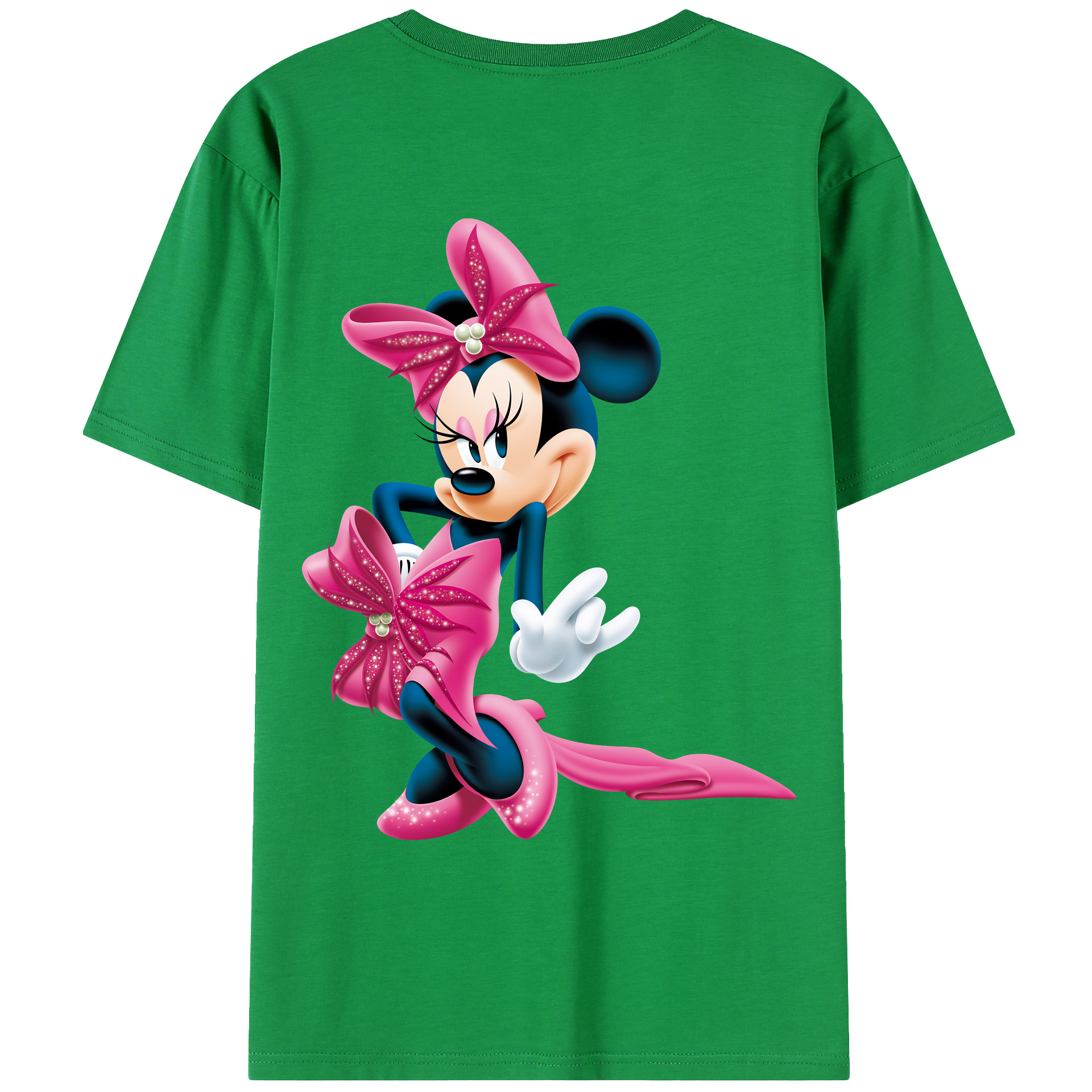（画像用） ミッキーマウス Mickey Mouse 綿100％ メンズ半袖Tシャツ（バックプリント） 通気性