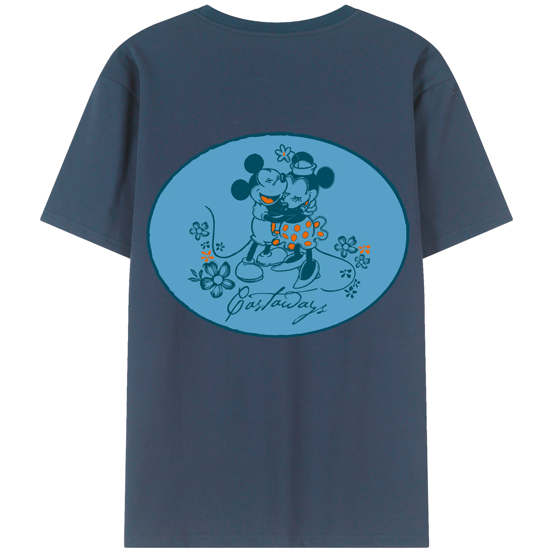（画像用） ミッキーマウス Mickey Mouse 綿100％ メンズ半袖Tシャツ（バックプリント） 通気性
