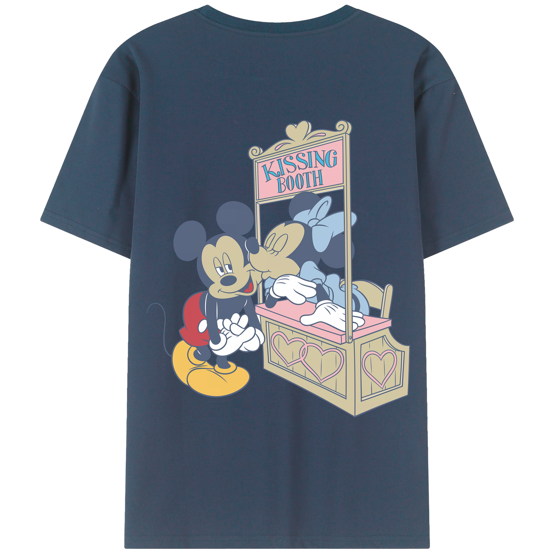 （画像用） ミッキーマウス Mickey Mouse 綿100％ メンズ半袖Tシャツ（バックプリント） 通気性