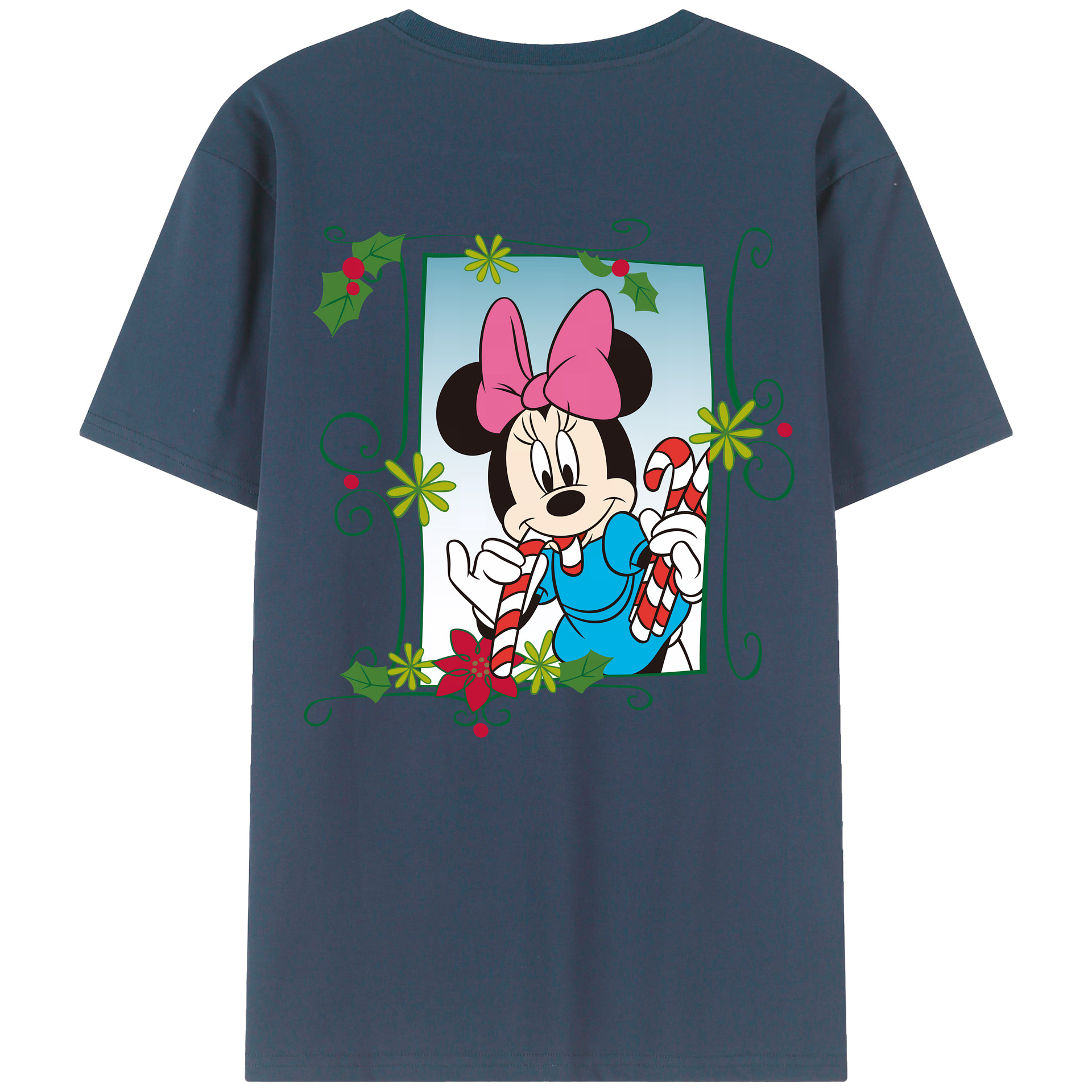 ミッキーマウス Mickey Mouse 綿100％ メンズ半袖Tシャツ（バックプリント） 通気性
