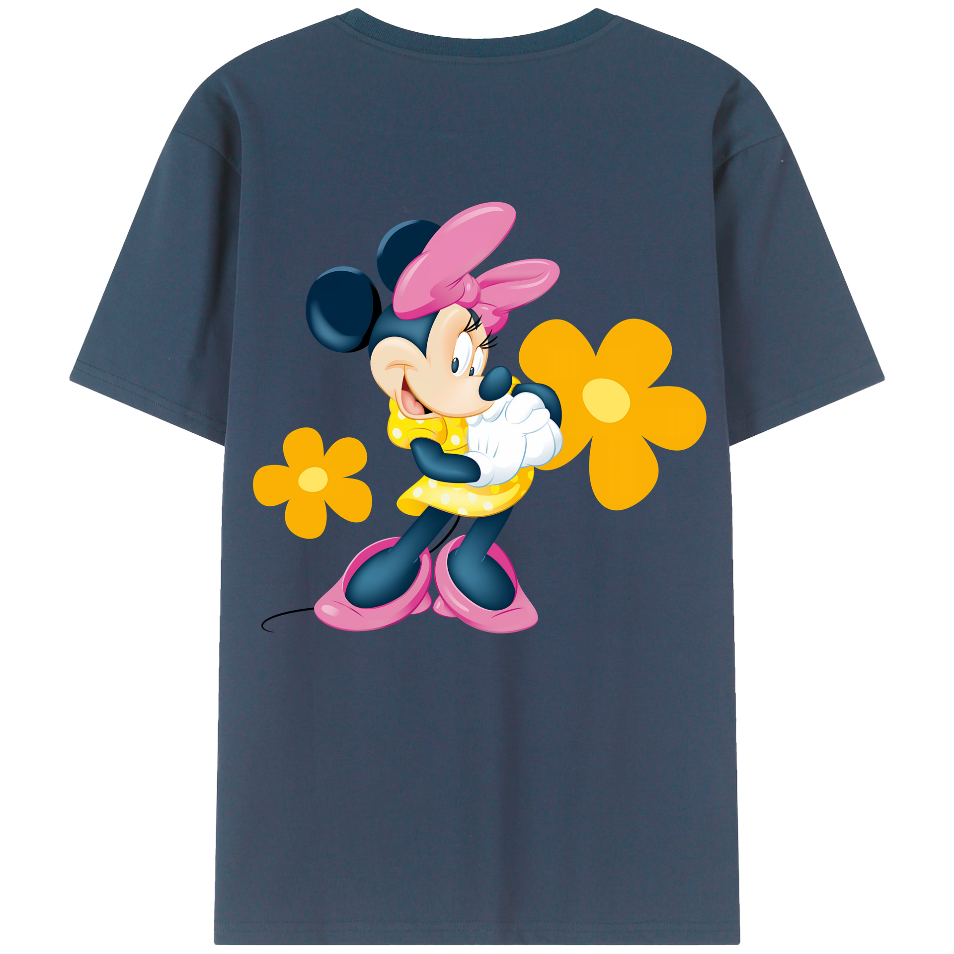 ミッキーマウス Mickey Mouse 綿100％ メンズ半袖Tシャツ（バックプリント） 通気性
