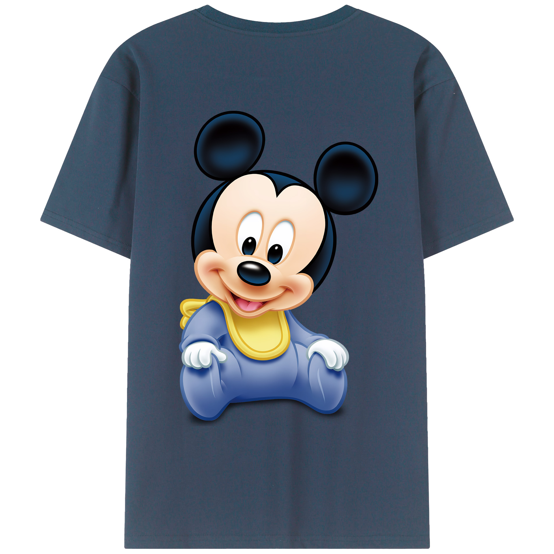 （画像用） ミッキーマウス Mickey Mouse 綿100％ メンズ半袖Tシャツ（バックプリント） 通気性
