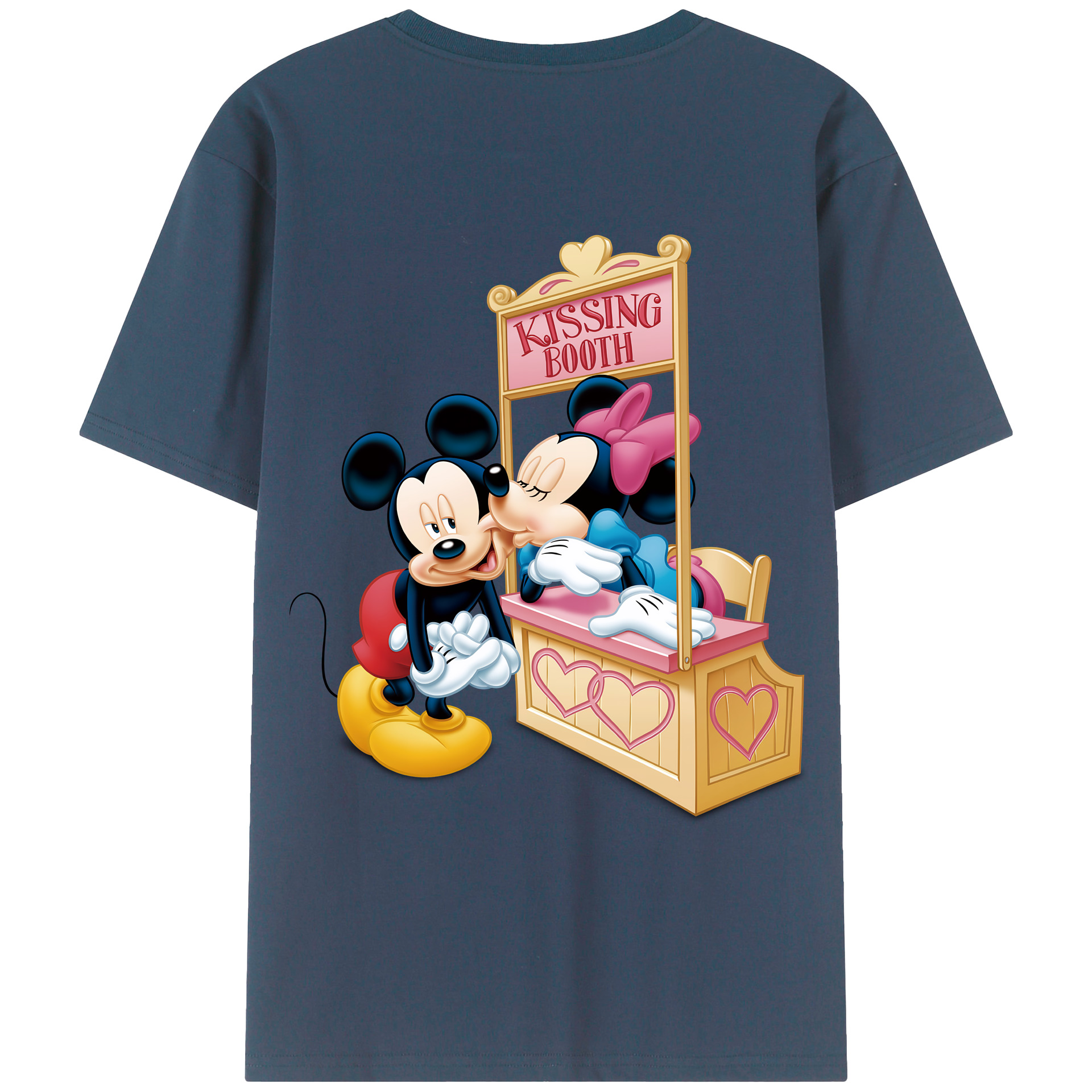 （画像用） ミッキーマウス Mickey Mouse 綿100％ メンズ半袖Tシャツ（バックプリント） 通気性