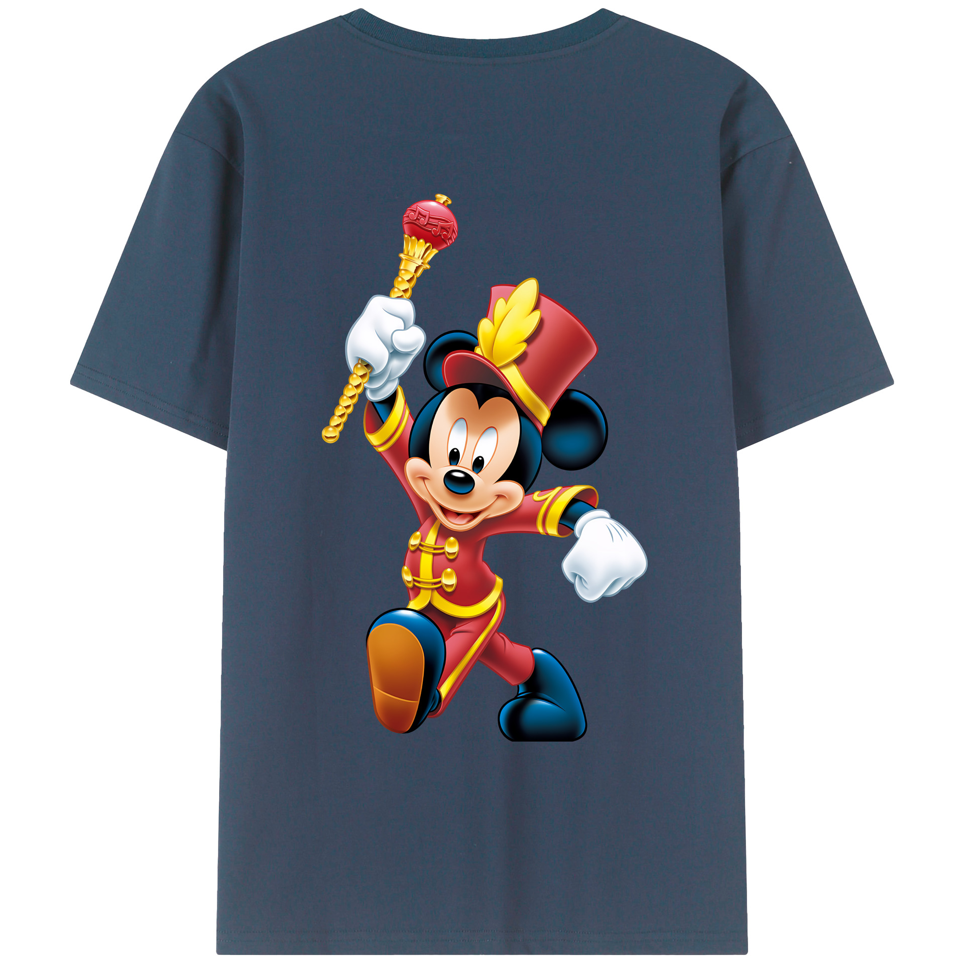 （画像用） ミッキーマウス Mickey Mouse 綿100％ メンズ半袖Tシャツ（バックプリント） 通気性