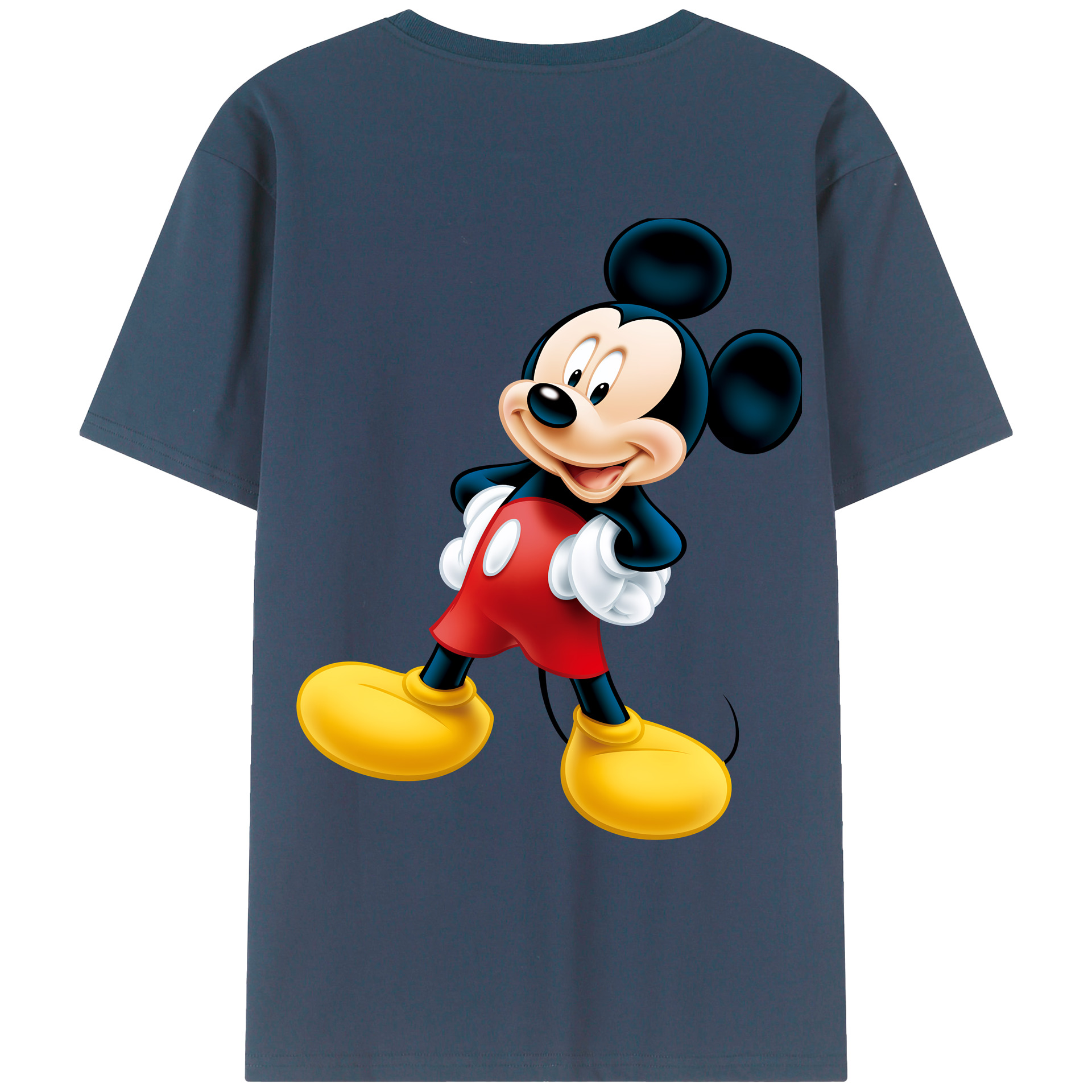 （画像用） ミッキーマウス Mickey Mouse 綿100％ メンズ半袖Tシャツ（バックプリント） 通気性