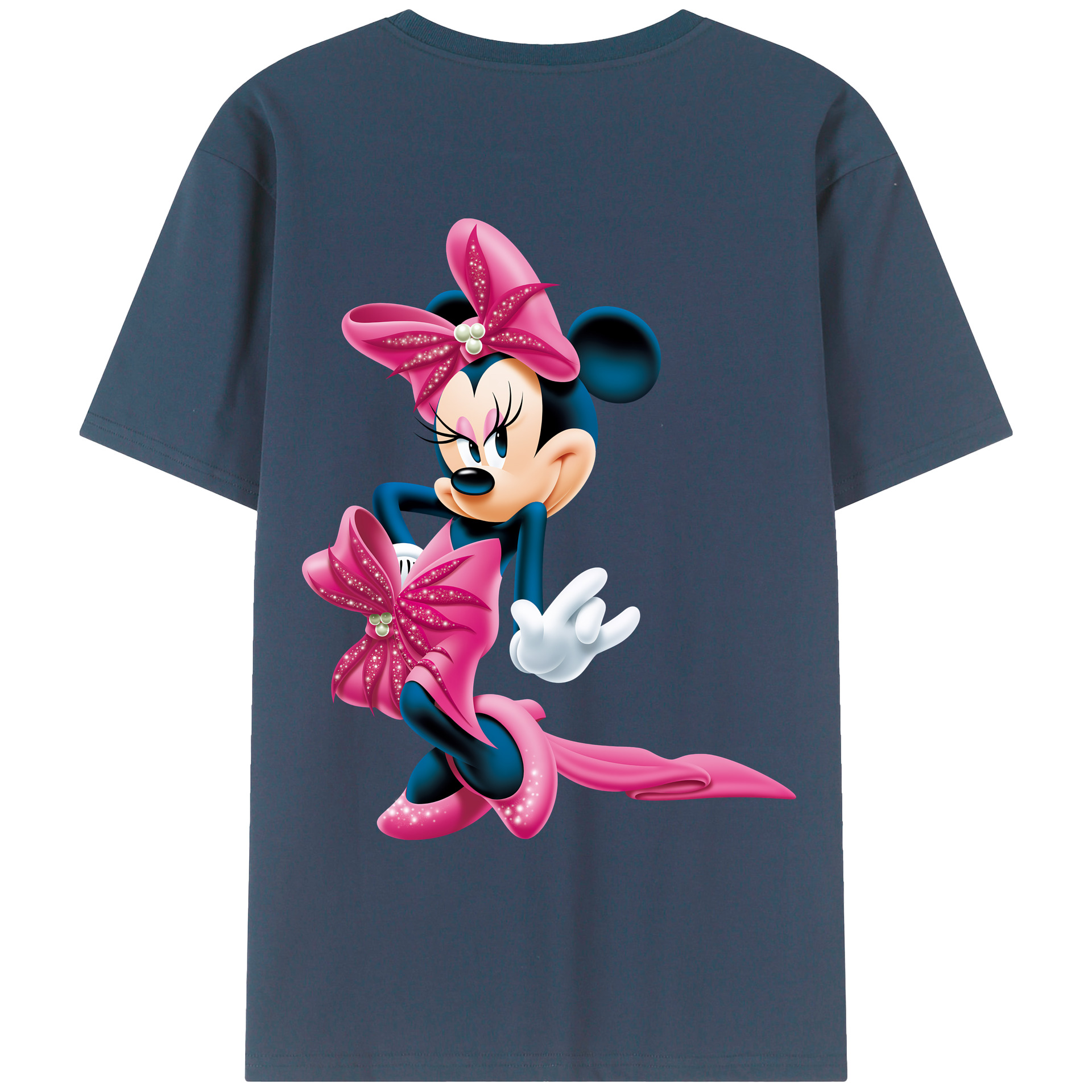 （画像用） ミッキーマウス Mickey Mouse 綿100％ メンズ半袖Tシャツ（バックプリント） 通気性
