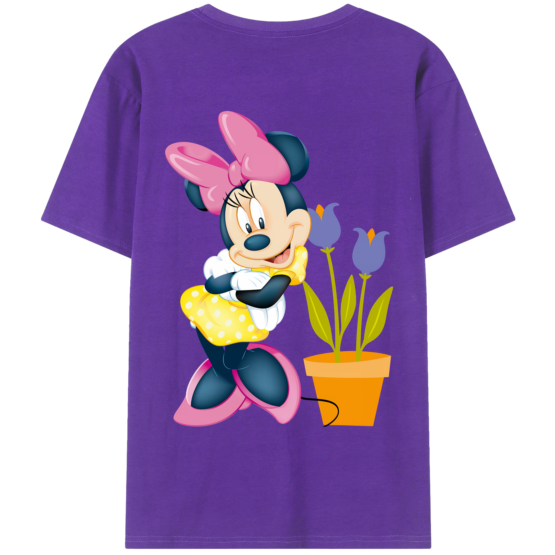（画像用） ミッキーマウス Mickey Mouse 綿100％ メンズ半袖Tシャツ（バックプリント） 通気性