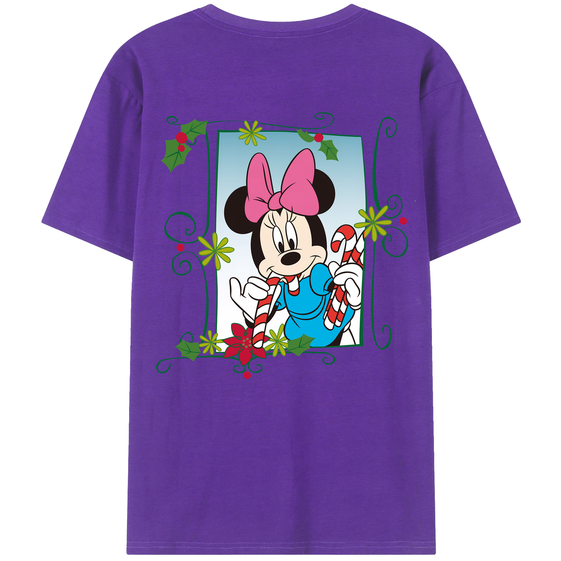 ミッキーマウス Mickey Mouse 綿100％ メンズ半袖Tシャツ（バックプリント） 通気性