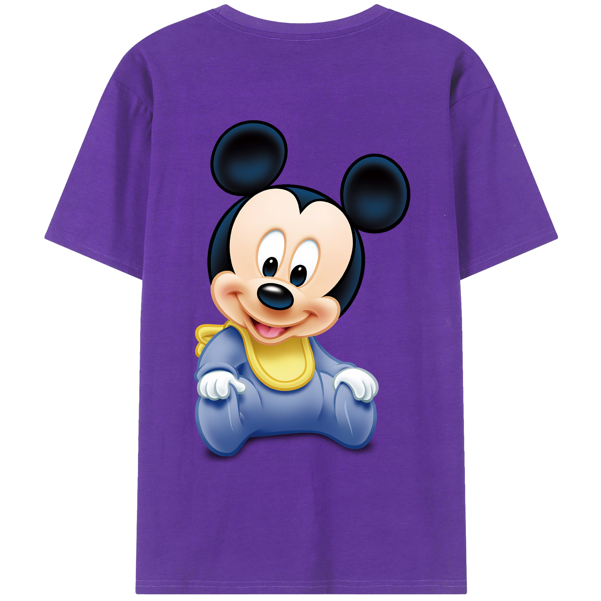 （画像用） ミッキーマウス Mickey Mouse 綿100％ メンズ半袖Tシャツ（バックプリント） 通気性