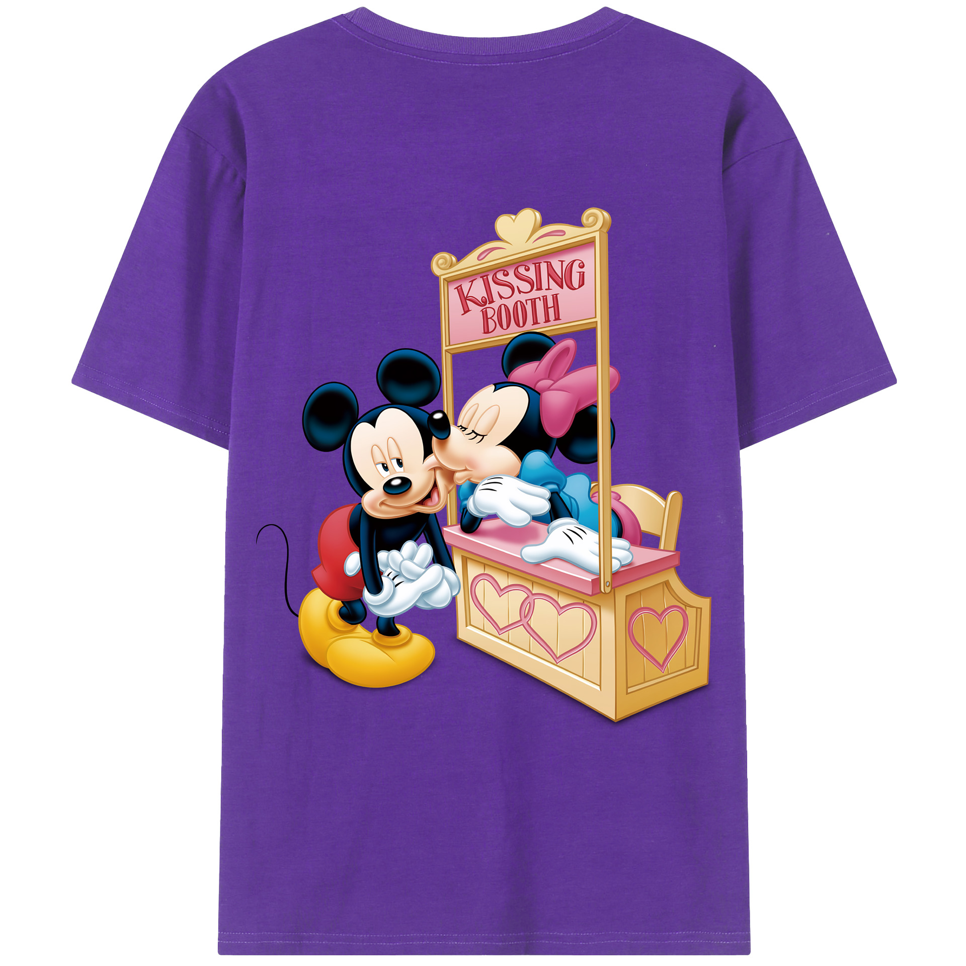 （画像用） ミッキーマウス Mickey Mouse 綿100％ メンズ半袖Tシャツ（バックプリント） 通気性
