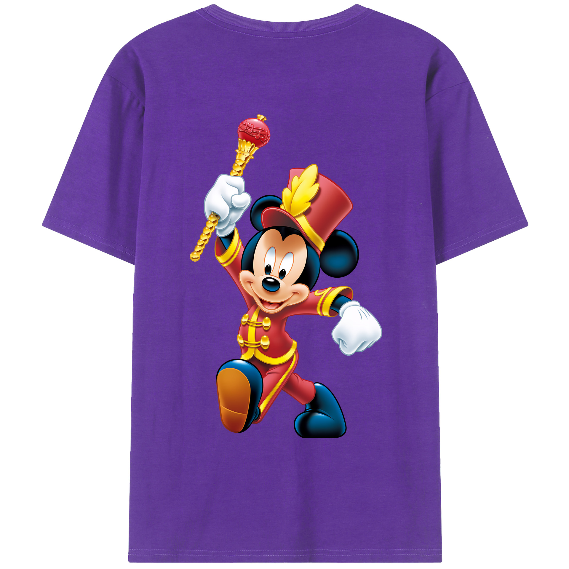 （画像用） ミッキーマウス Mickey Mouse 綿100％ メンズ半袖Tシャツ（バックプリント） 通気性