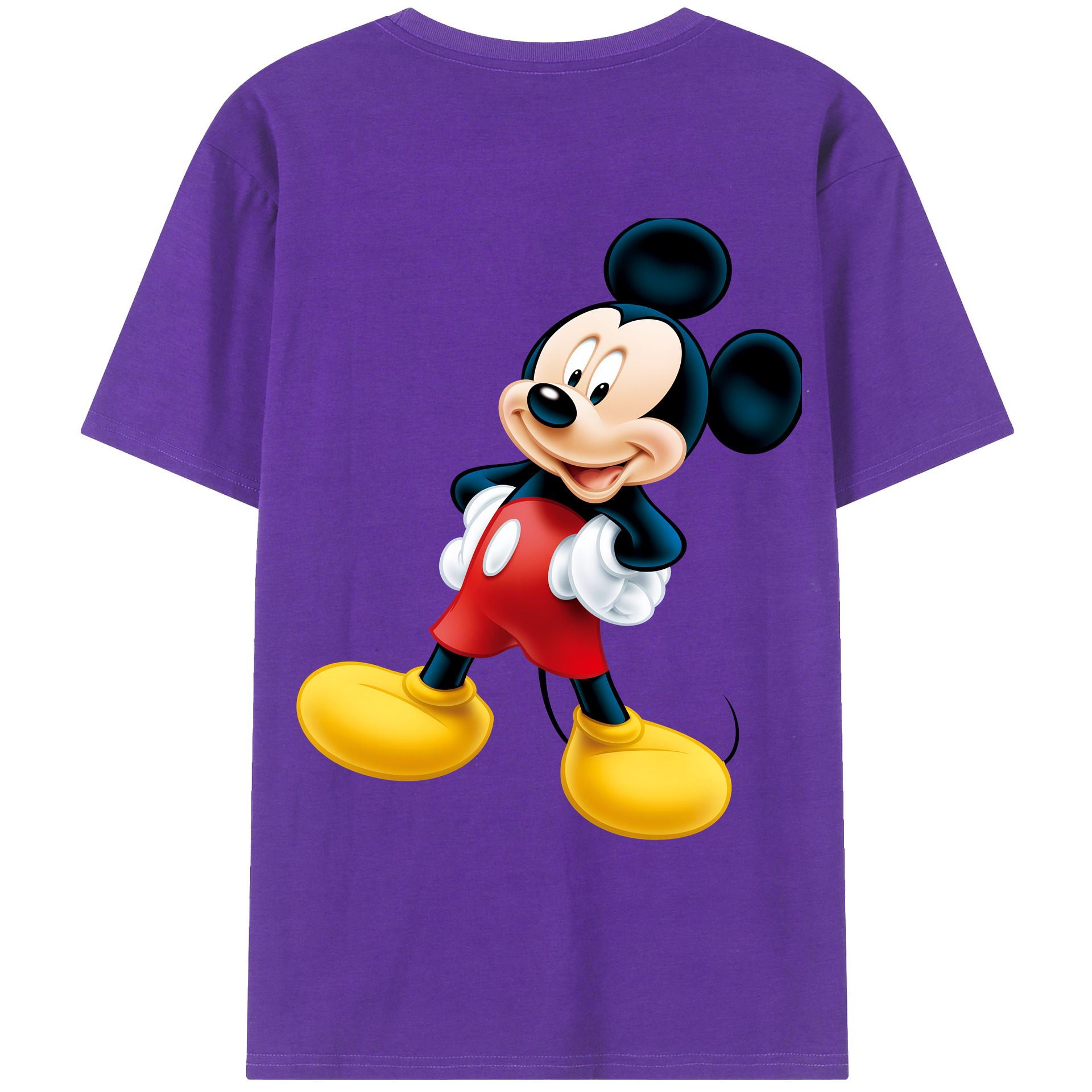 （画像用） ミッキーマウス Mickey Mouse 綿100％ メンズ半袖Tシャツ（バックプリント） 通気性