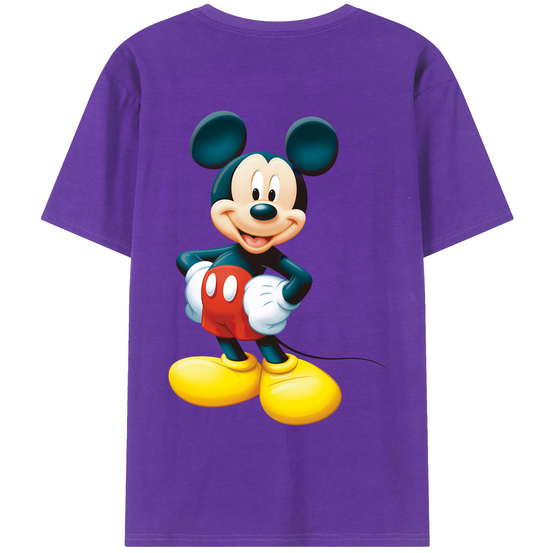 （画像用） ミッキーマウス Mickey Mouse 綿100％ メンズ半袖Tシャツ（バックプリント） 通気性