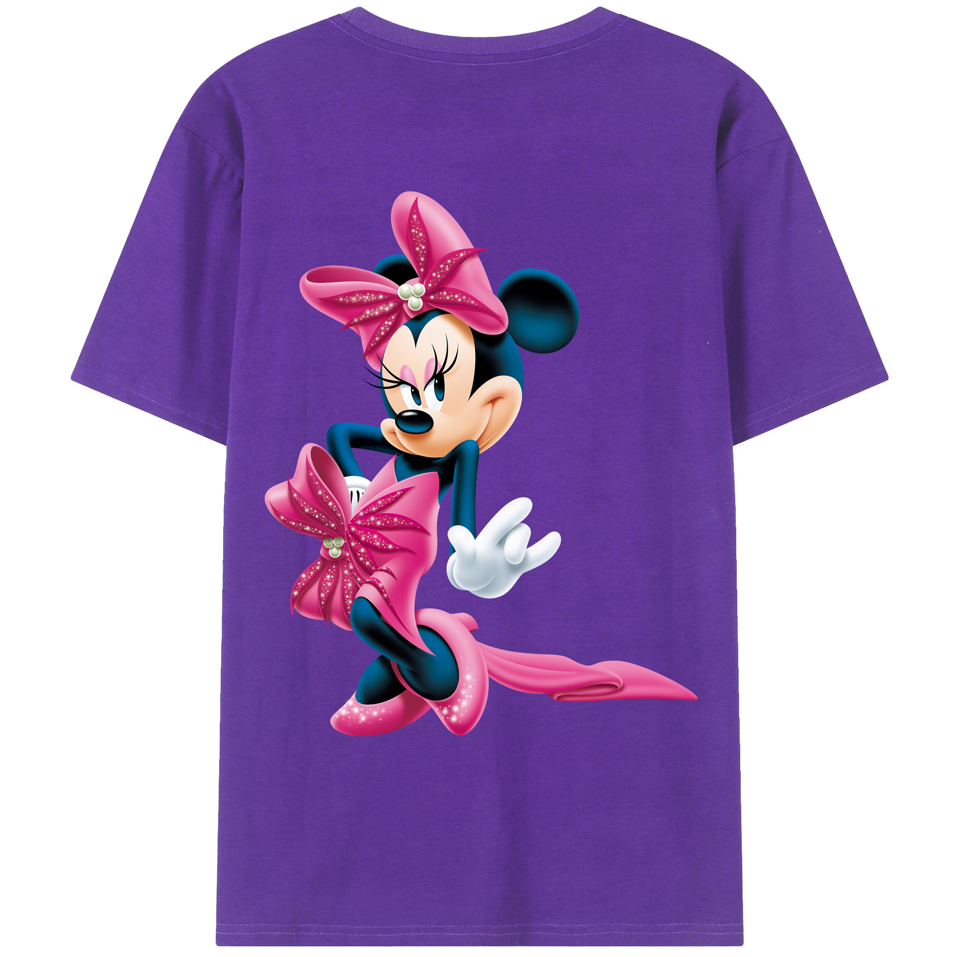（画像用） ミッキーマウス Mickey Mouse 綿100％ メンズ半袖Tシャツ（バックプリント） 通気性