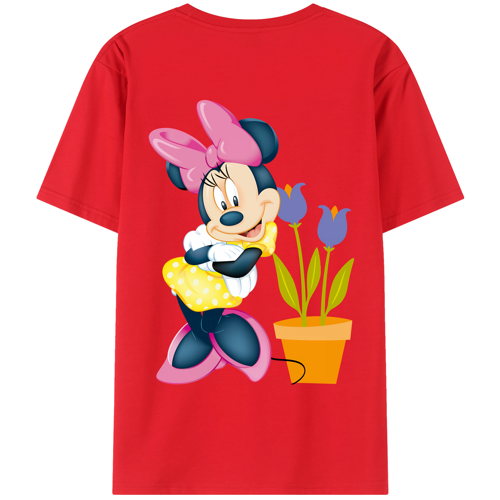 （画像用） ミッキーマウス Mickey Mouse 綿100％ メンズ半袖Tシャツ（バックプリント） 通気性