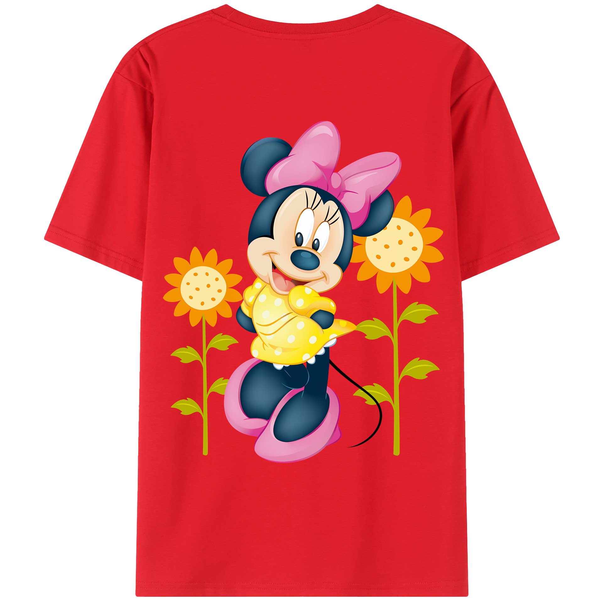 （画像用） ミッキーマウス Mickey Mouse 綿100％ メンズ半袖Tシャツ（バックプリント） 通気性