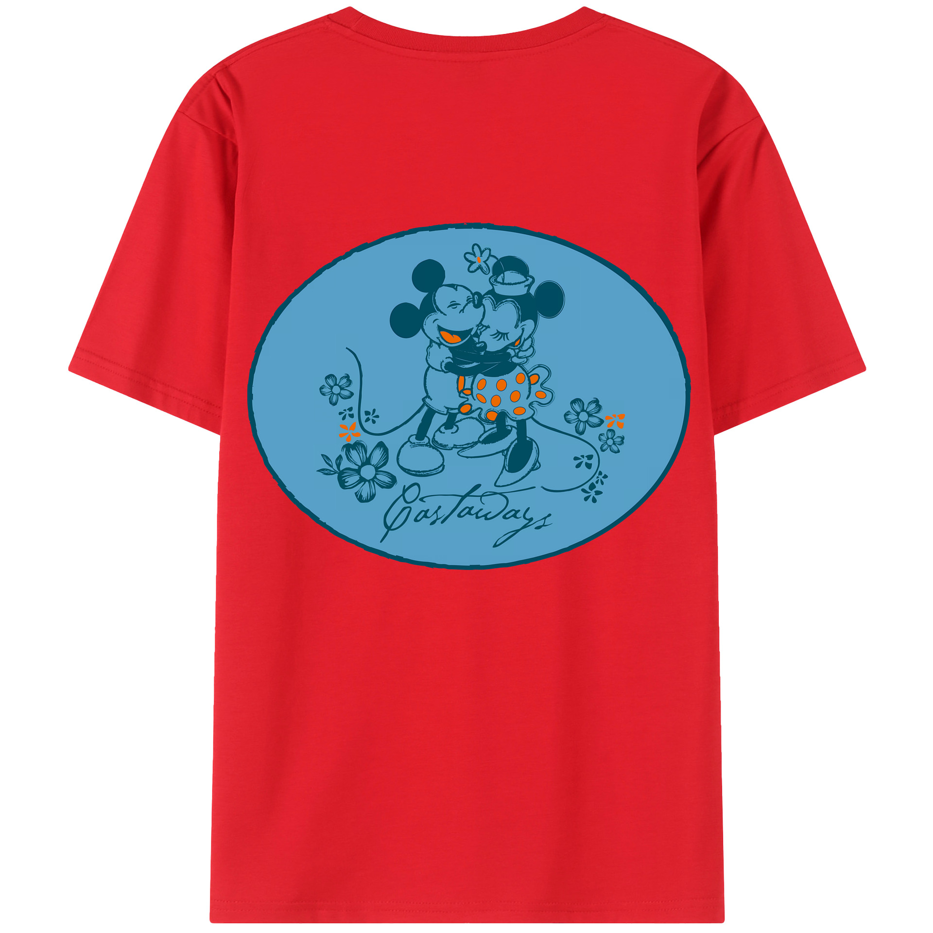 （画像用） ミッキーマウス Mickey Mouse 綿100％ メンズ半袖Tシャツ（バックプリント） 通気性