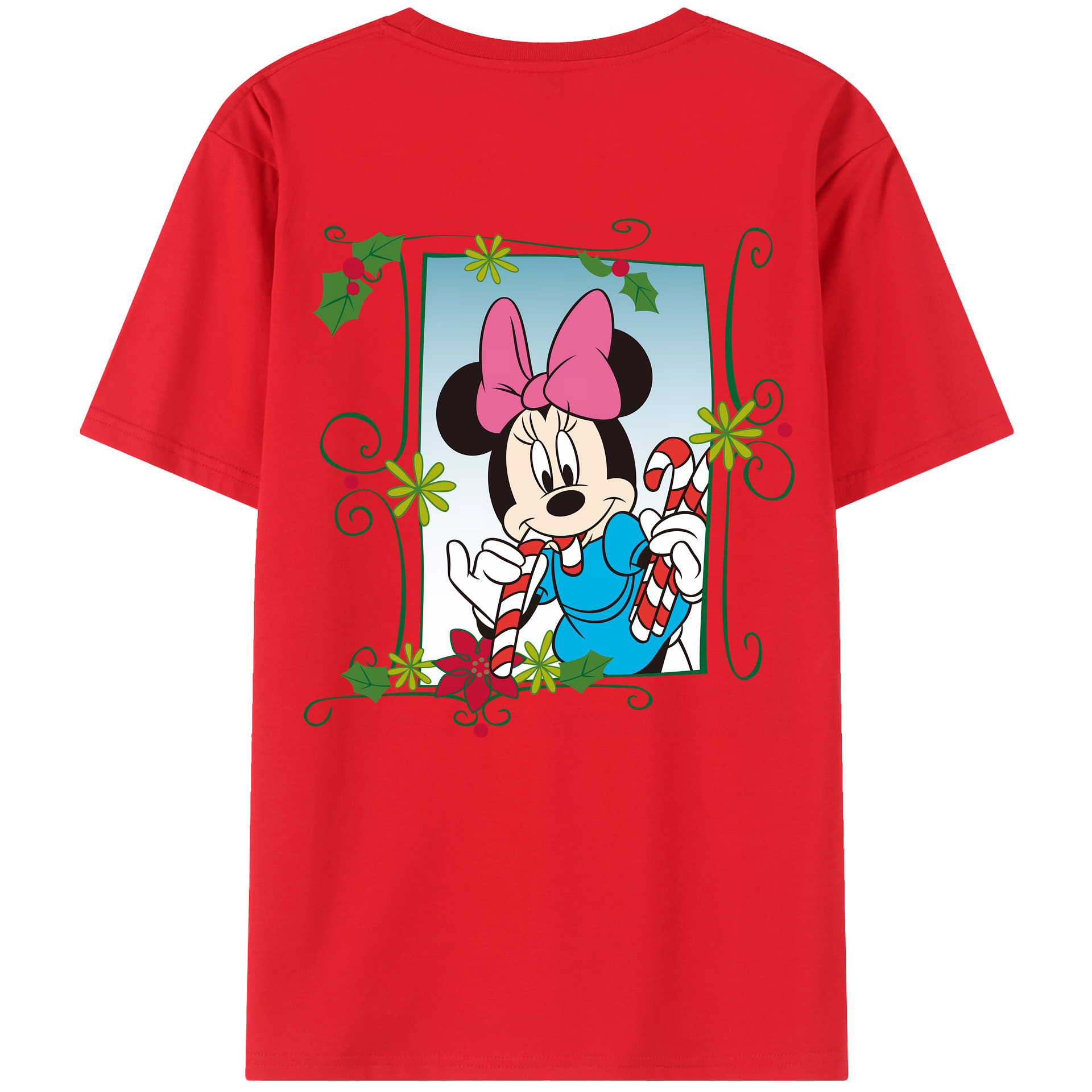 ミッキーマウス Mickey Mouse 綿100％ メンズ半袖Tシャツ（バックプリント） 通気性