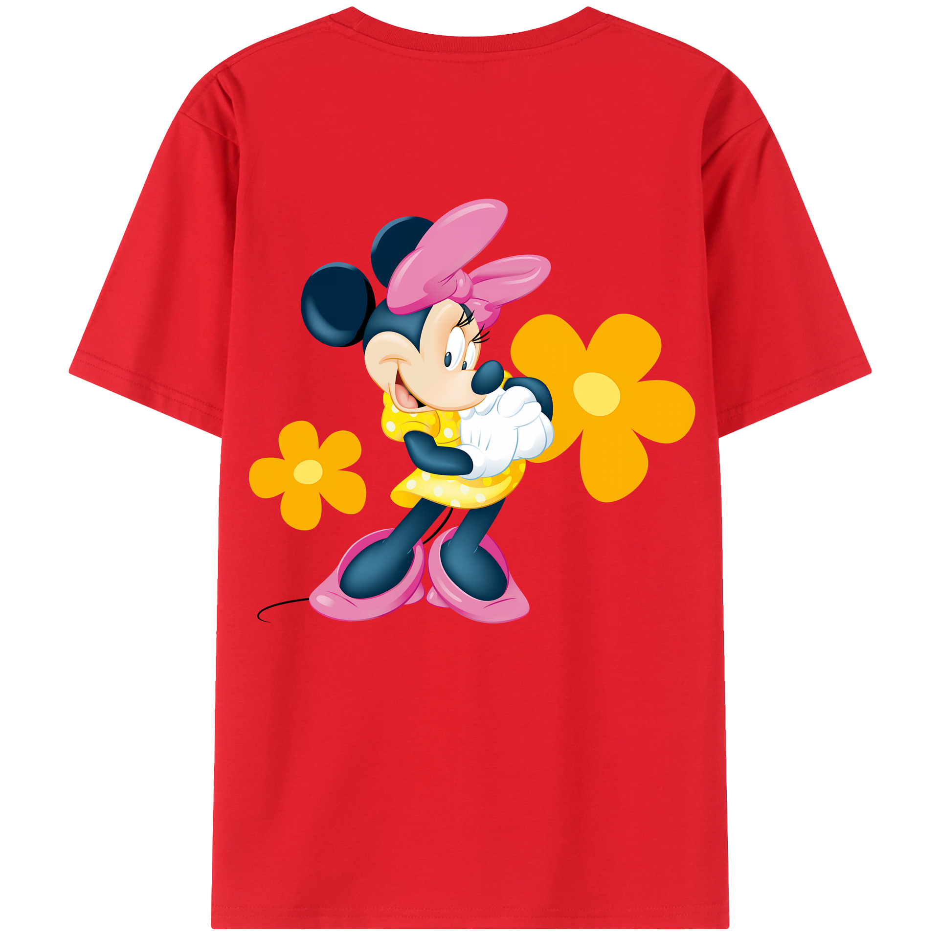 ミッキーマウス Mickey Mouse 綿100％ メンズ半袖Tシャツ（バックプリント） 通気性