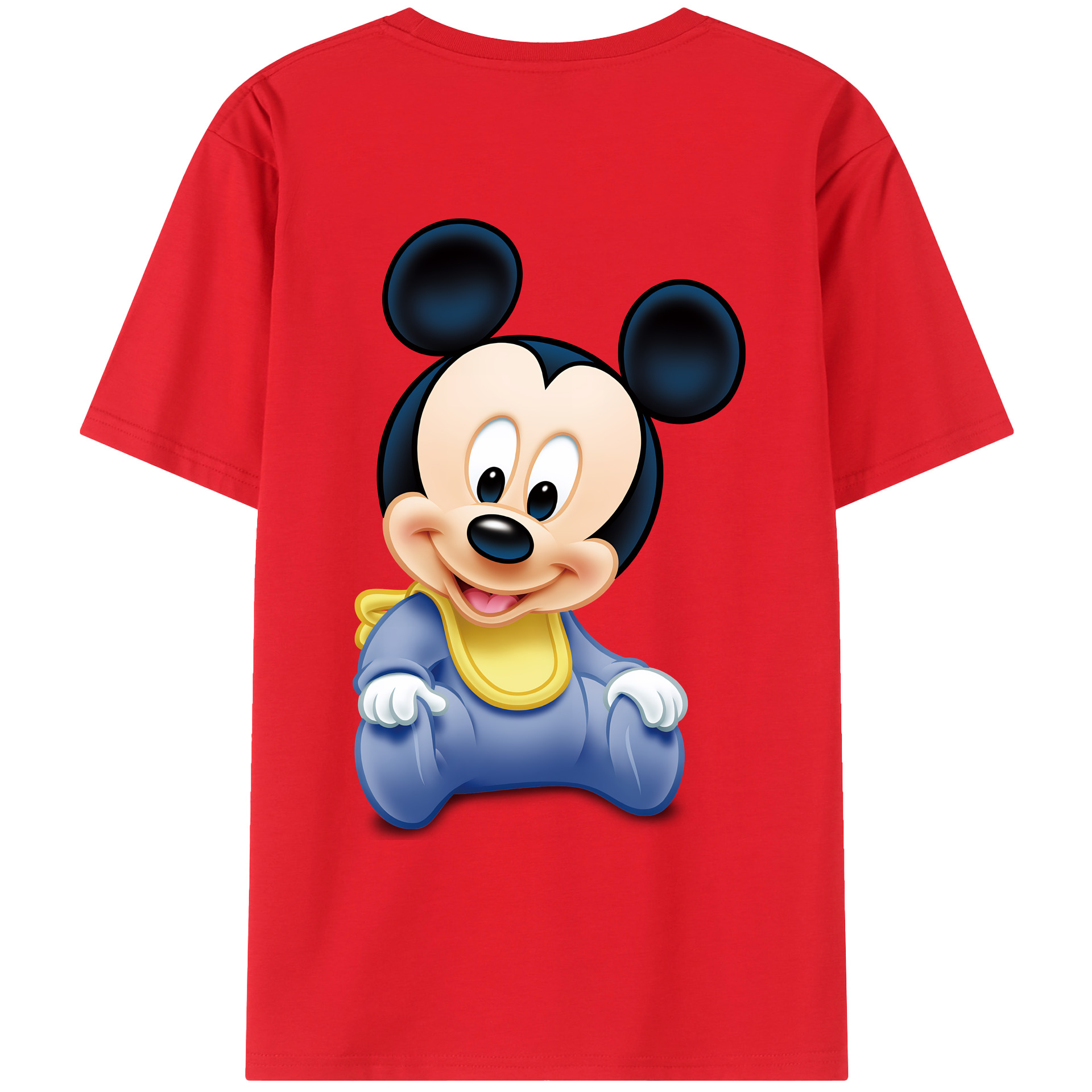 （画像用） ミッキーマウス Mickey Mouse 綿100％ メンズ半袖Tシャツ（バックプリント） 通気性