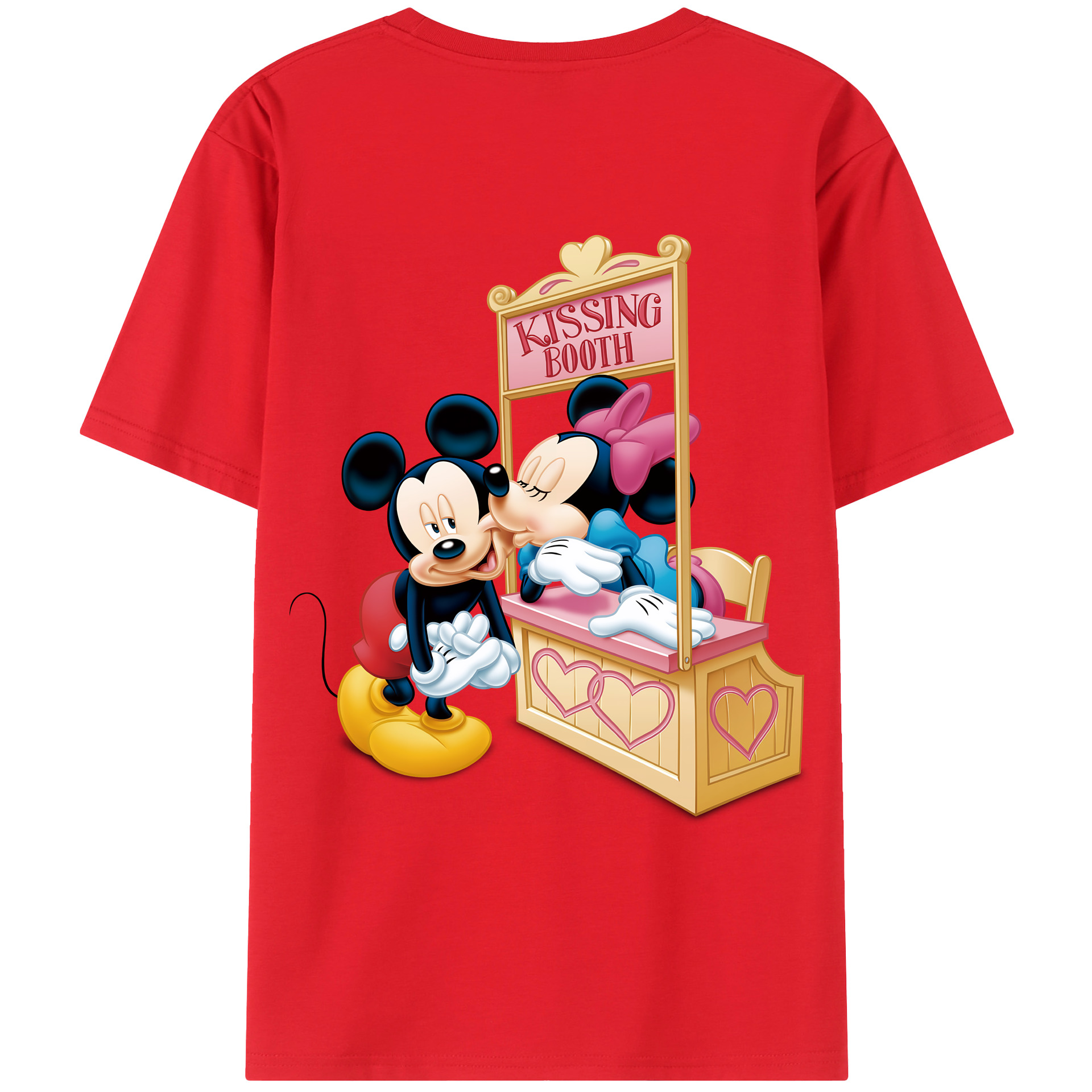 （画像用） ミッキーマウス Mickey Mouse 綿100％ メンズ半袖Tシャツ（バックプリント） 通気性