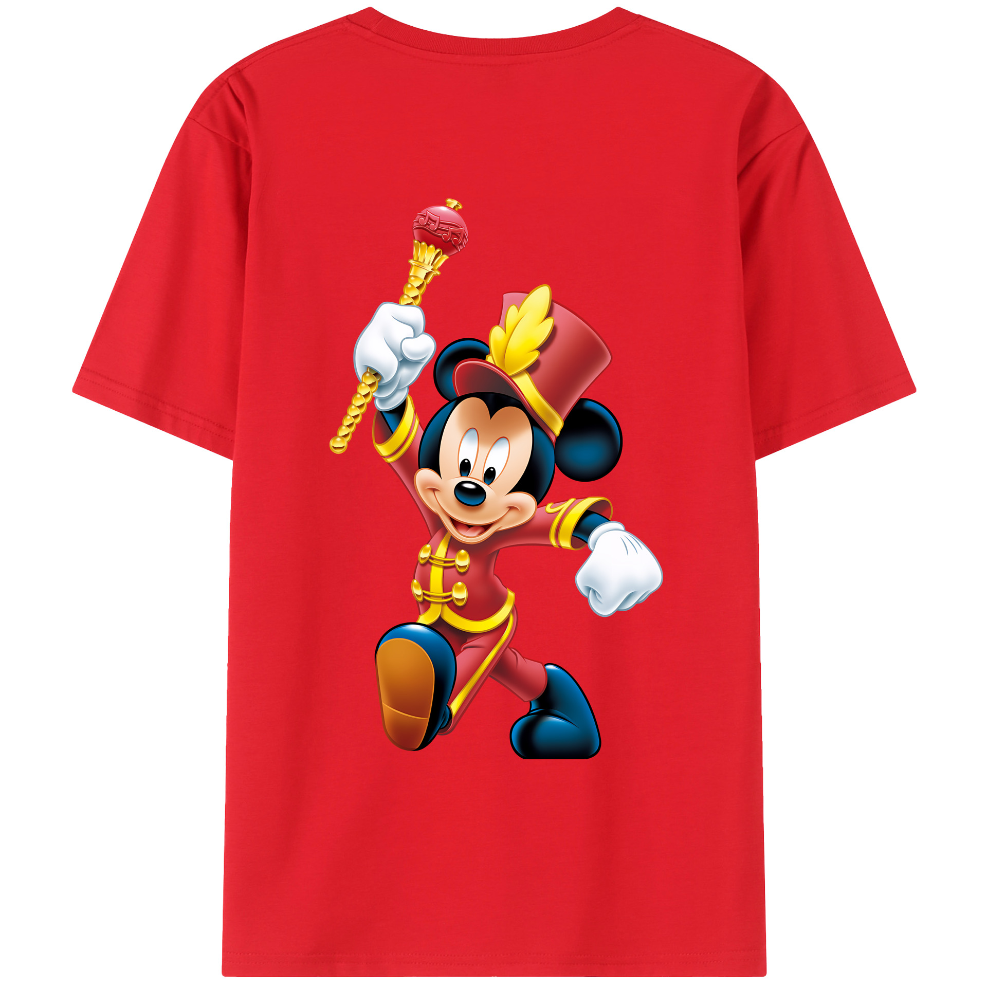 （画像用） ミッキーマウス Mickey Mouse 綿100％ メンズ半袖Tシャツ（バックプリント） 通気性