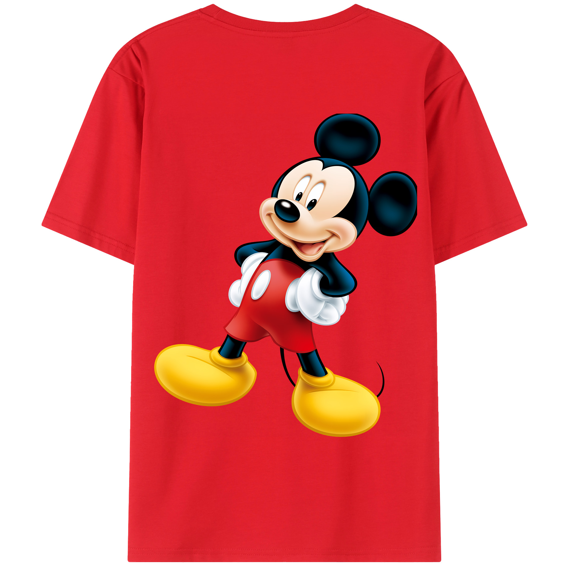 （画像用） ミッキーマウス Mickey Mouse 綿100％ メンズ半袖Tシャツ（バックプリント） 通気性