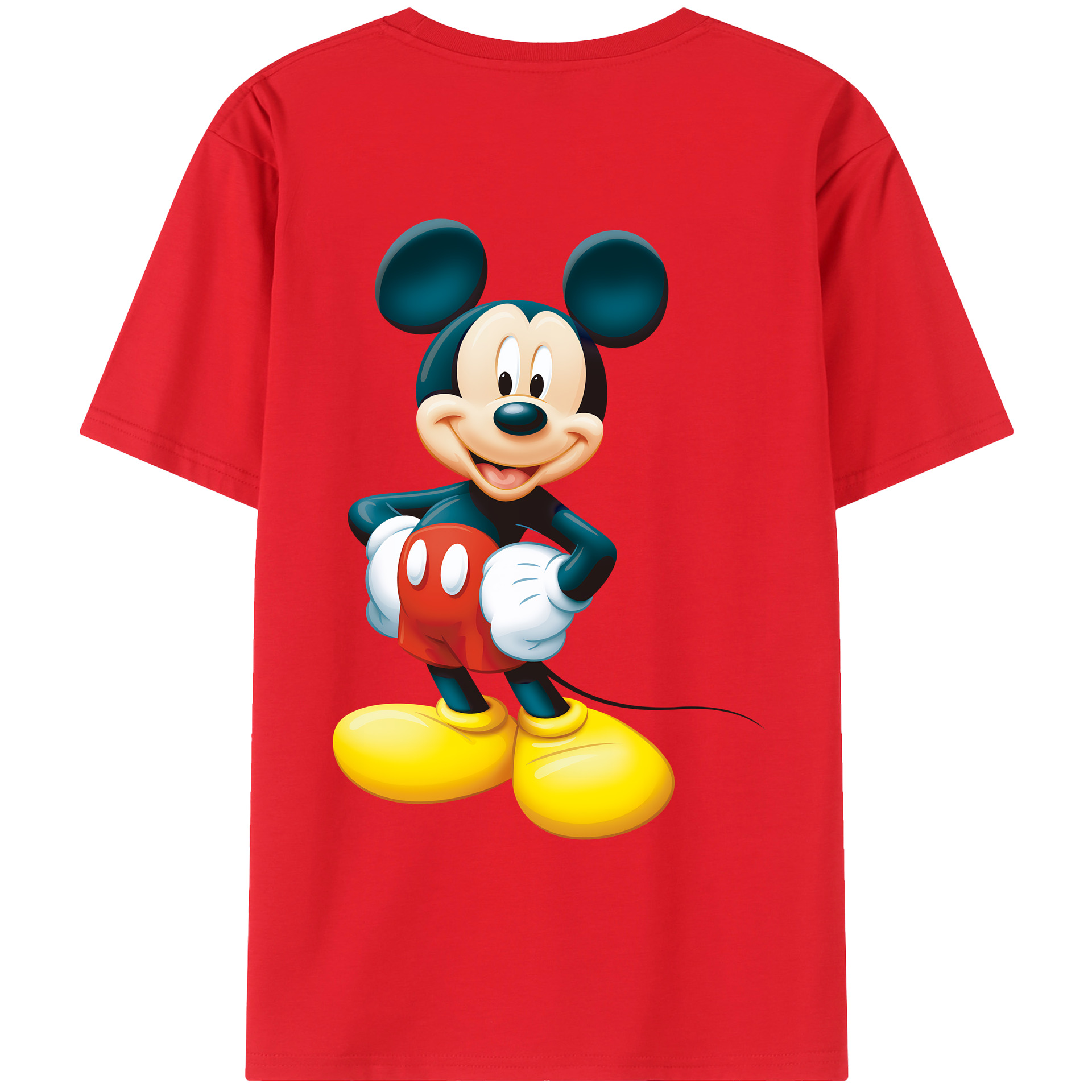 （画像用） ミッキーマウス Mickey Mouse 綿100％ メンズ半袖Tシャツ（バックプリント） 通気性