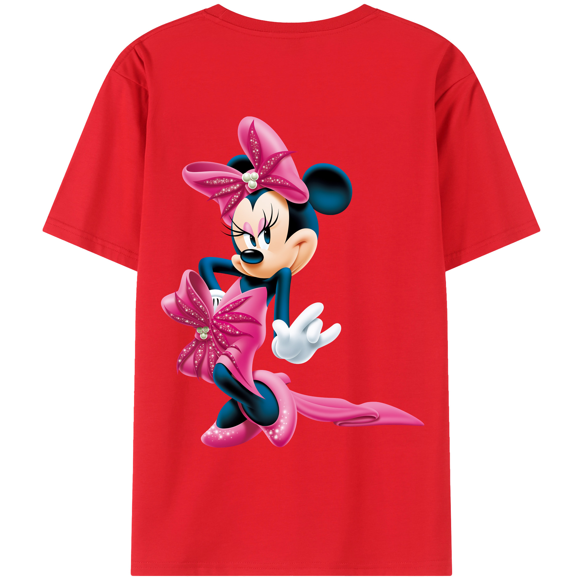 （画像用） ミッキーマウス Mickey Mouse 綿100％ メンズ半袖Tシャツ（バックプリント） 通気性