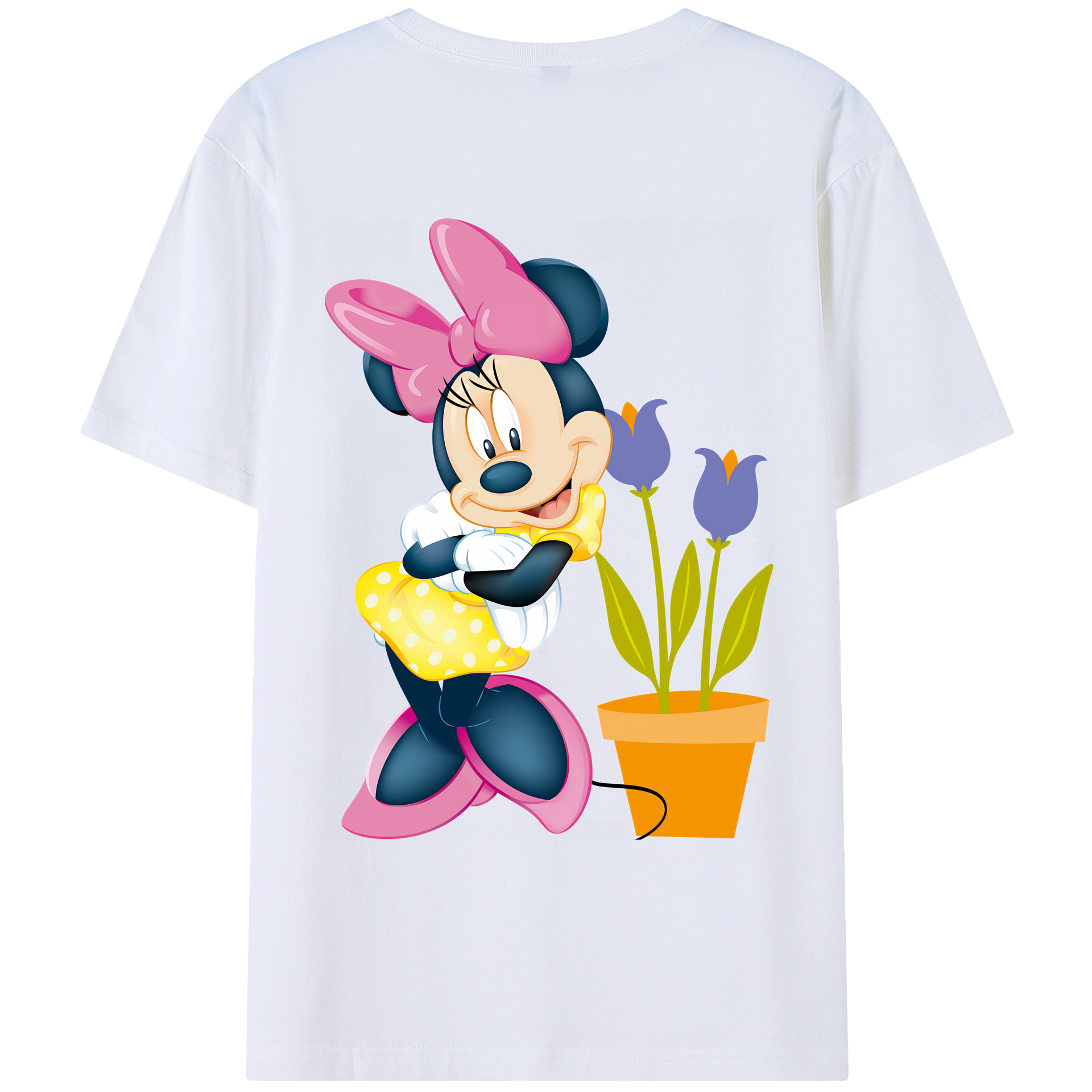 （画像用） ミッキーマウス Mickey Mouse 綿100％ メンズ半袖Tシャツ（バックプリント） 通気性