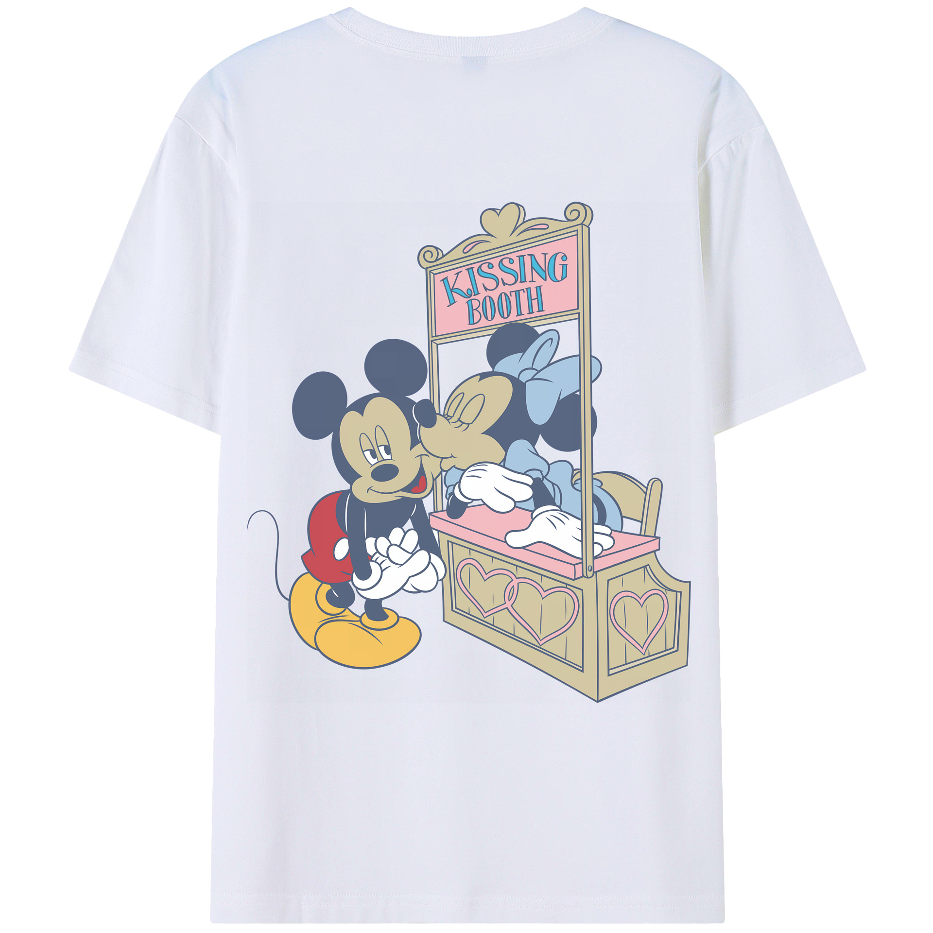 （画像用） ミッキーマウス Mickey Mouse 綿100％ メンズ半袖Tシャツ（バックプリント） 通気性