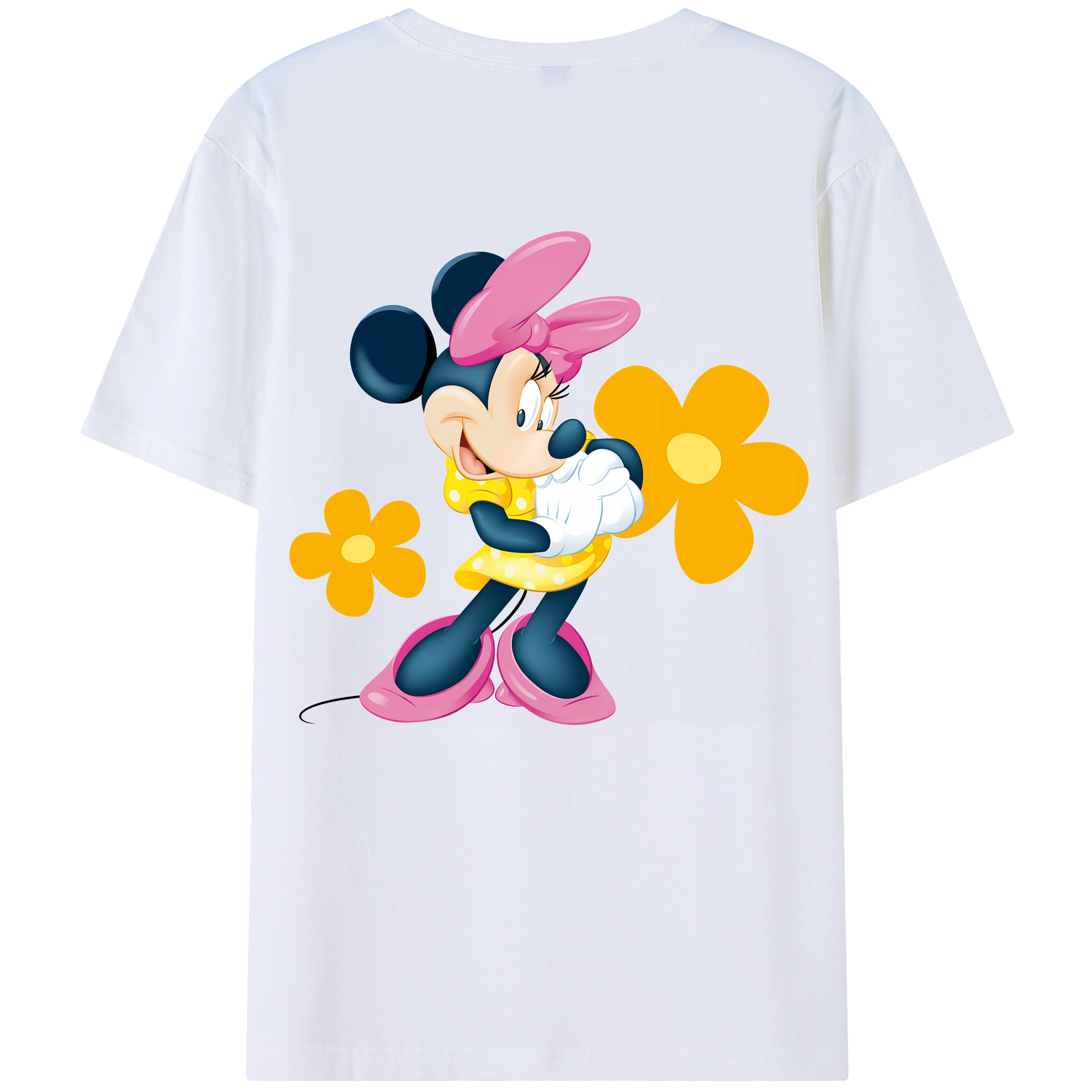 ミッキーマウス Mickey Mouse 綿100％ メンズ半袖Tシャツ（バックプリント） 通気性
