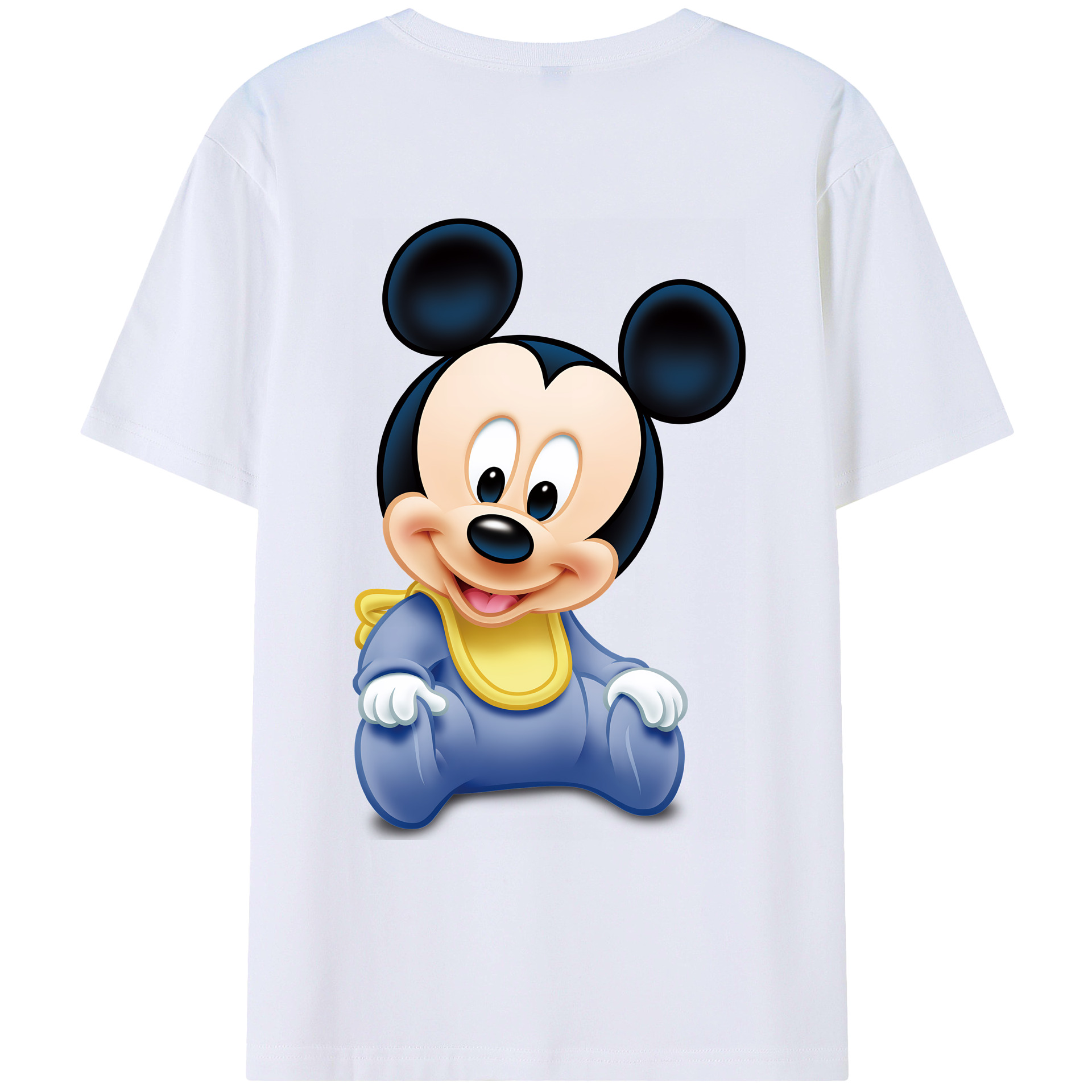 （画像用） ミッキーマウス Mickey Mouse 綿100％ メンズ半袖Tシャツ（バックプリント） 通気性