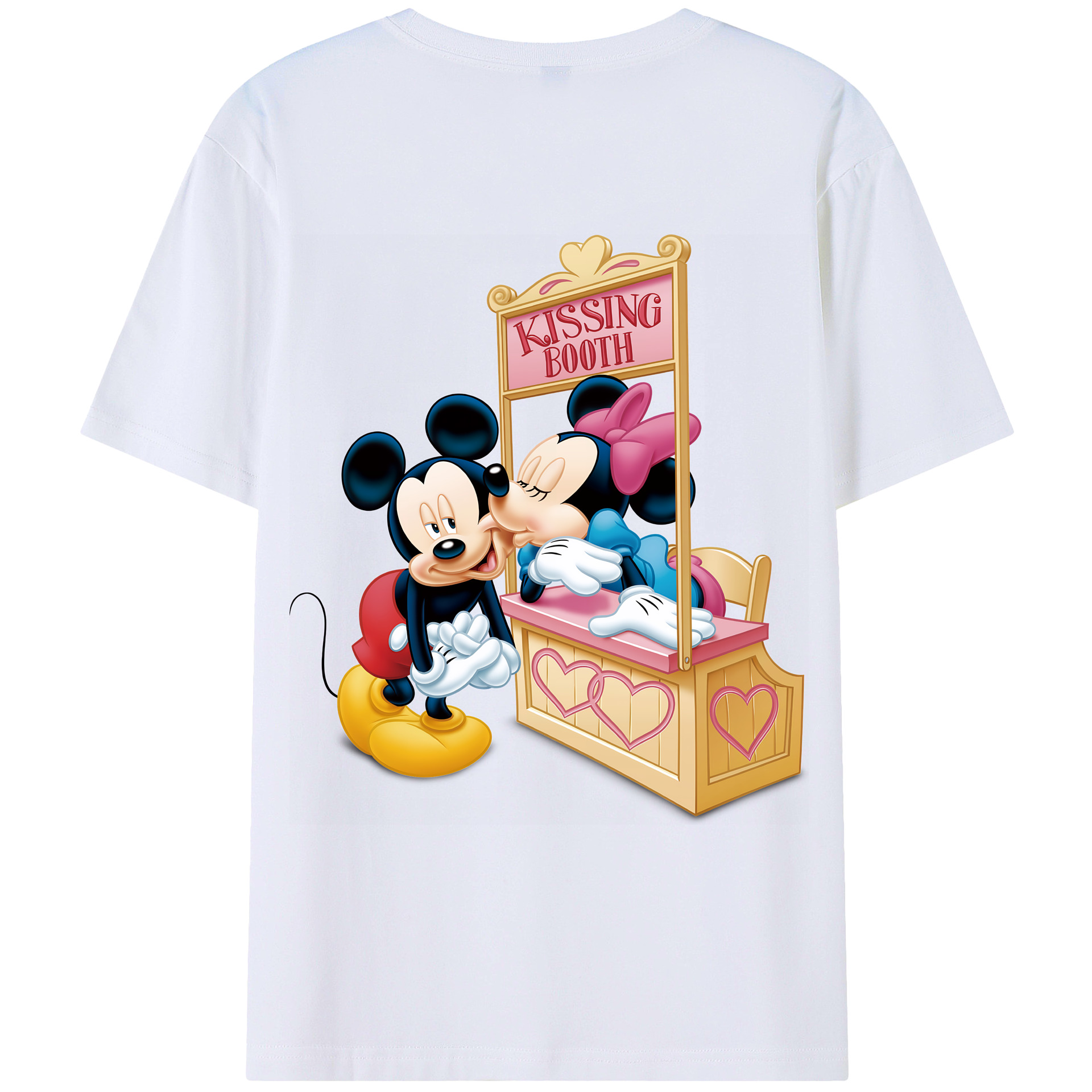 （画像用） ミッキーマウス Mickey Mouse 綿100％ メンズ半袖Tシャツ（バックプリント） 通気性